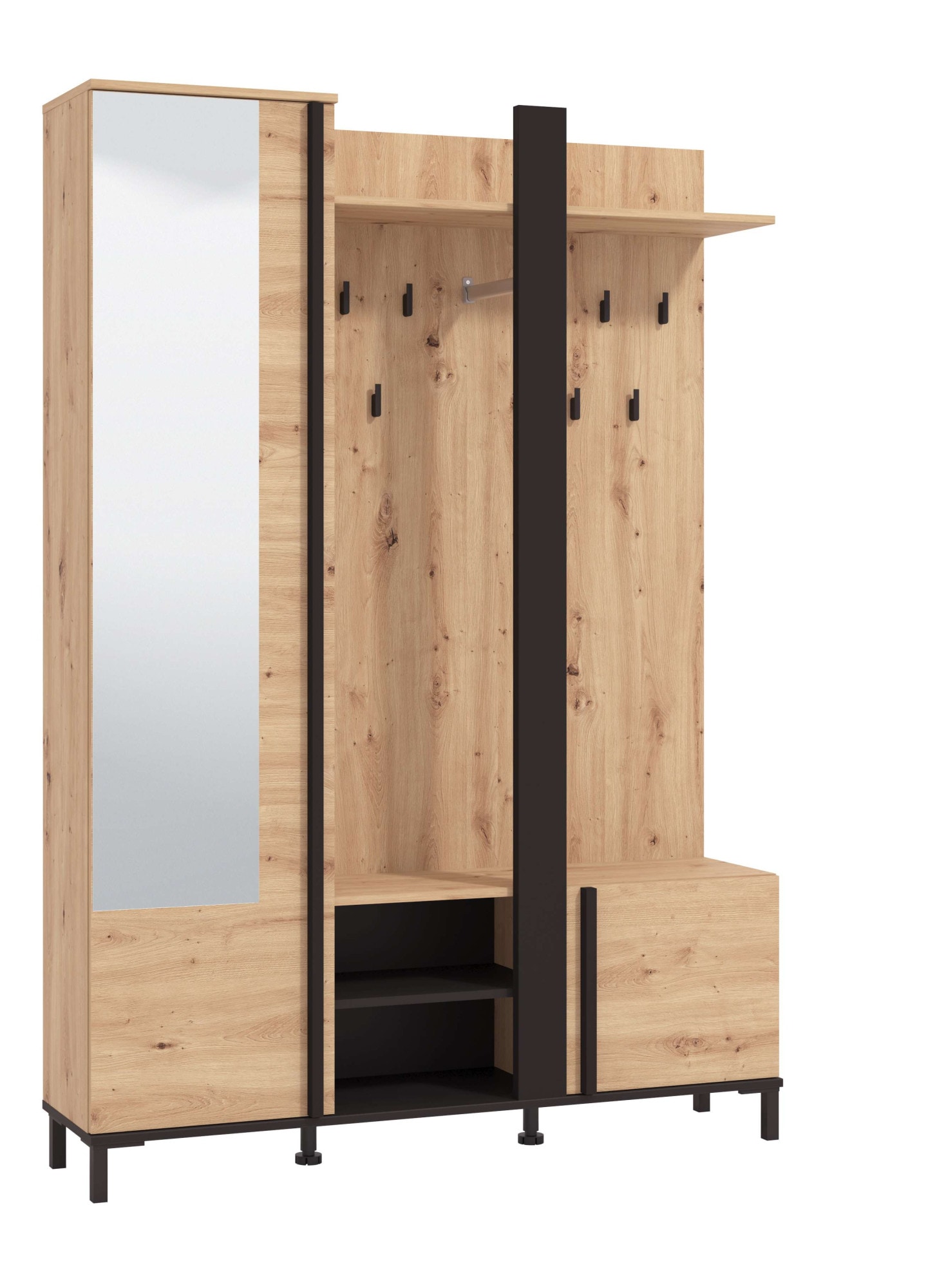 Home affaire Kompaktgarderobe "Nino Flurgarderobe, Dielenschrank, Flurmöbel günstig online kaufen