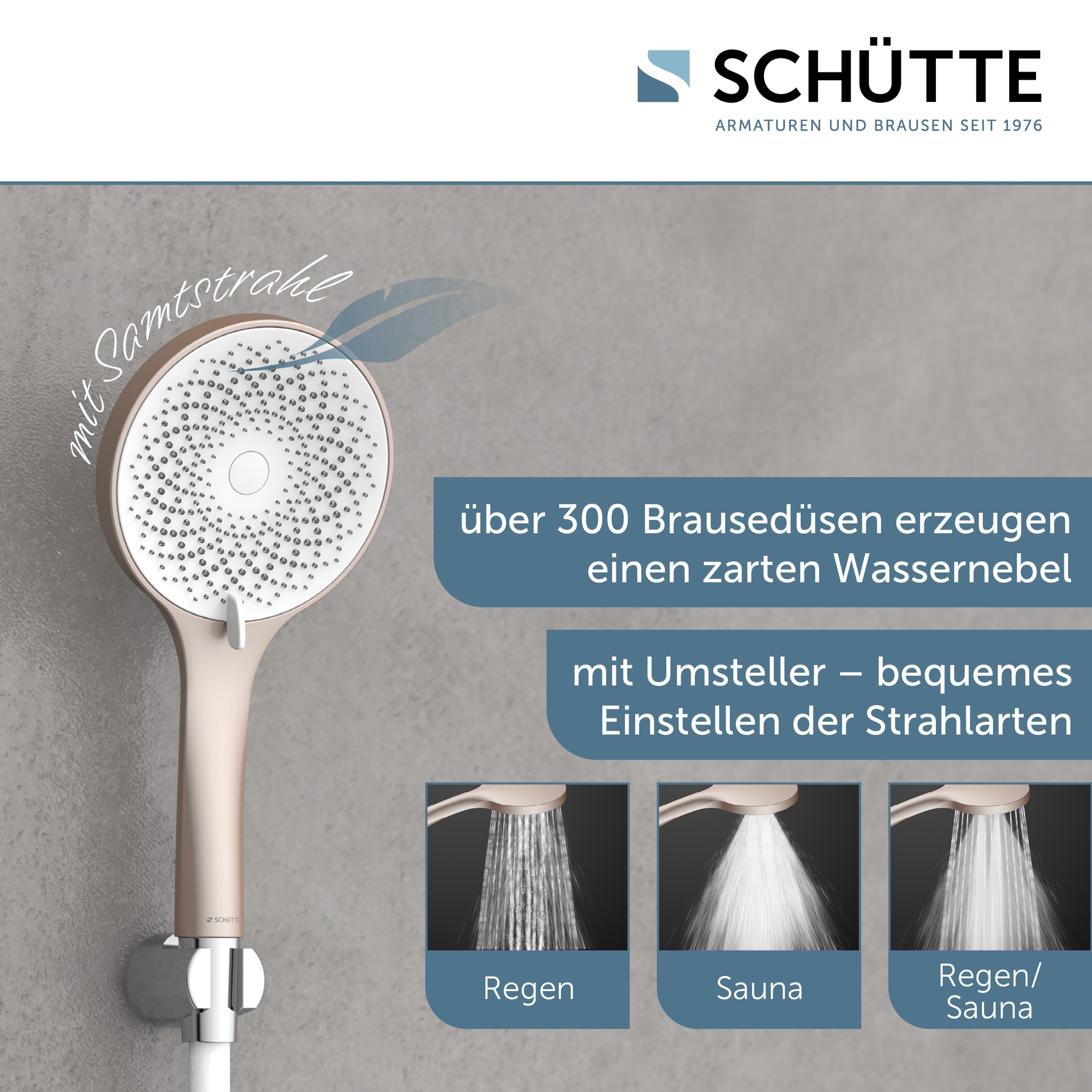 Schütte Handbrause "CAPRI" Duschbrause, 3-fach verstellbar, Antikalk, wasse günstig online kaufen