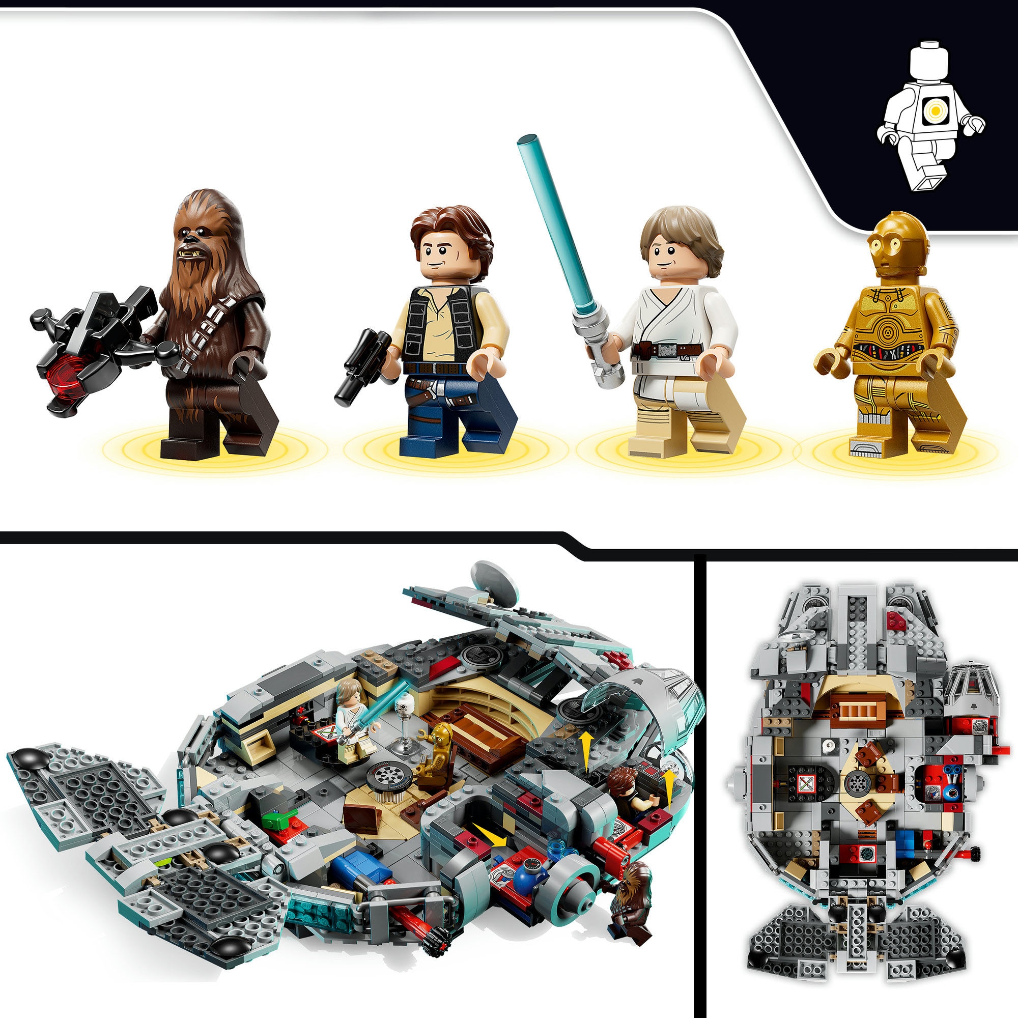 LEGO® Konstruktionsspielsteine »SMART Play: Millennium Falke (75426), LEGO Star Wars ™« Mit SMART Brick kombatibel (nicht im Lieferumfang enthalten)