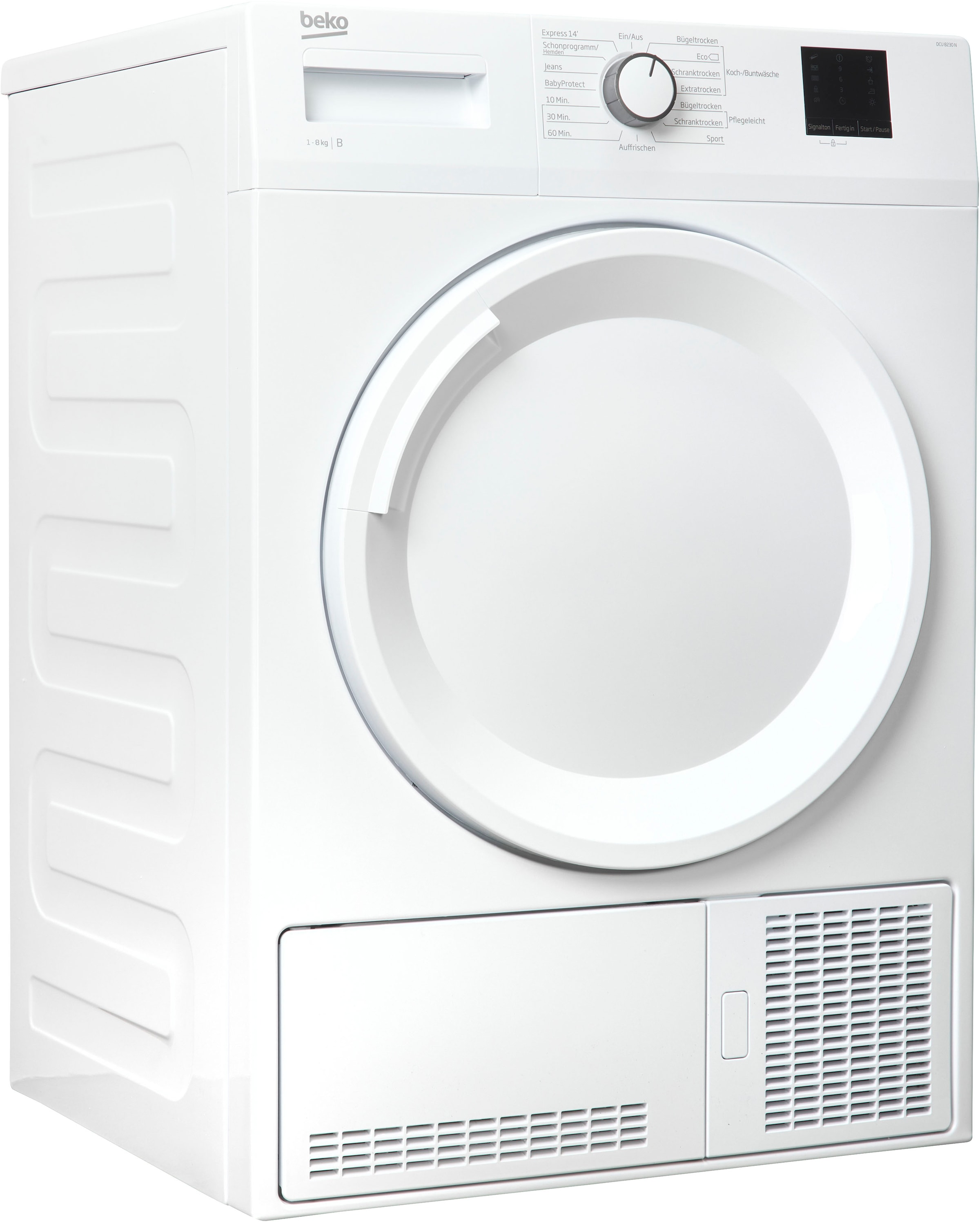 BEKO Kondenstrockner "DCU 8230 N", 8 kg, Express-Programm, Aquawave-Schontrommel, LED-Display