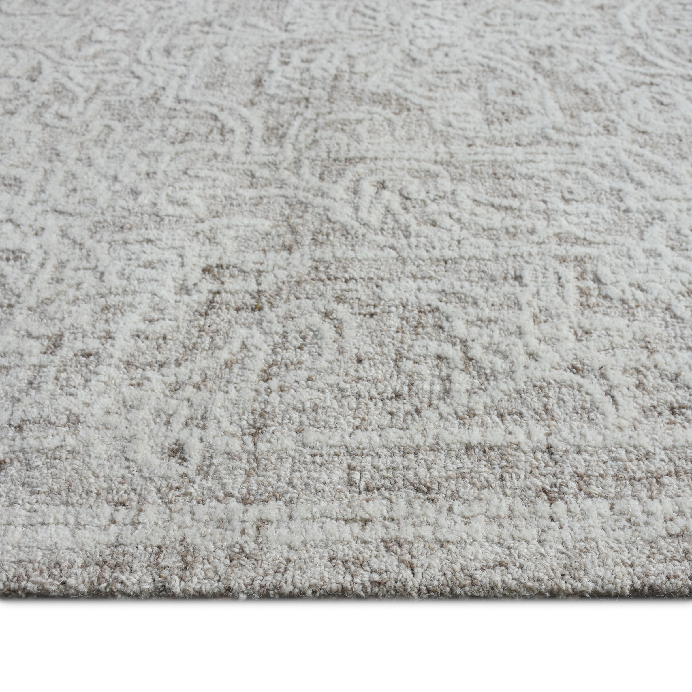 my home Wollteppich »Umea, handgefertigt, Wolle, Hoch-Tief-Struktur« rechteckig 14 mm Höhe einfarbig, Wolle, Teppich, Wohnzimmer, Schlafzimmer, Esszimmer