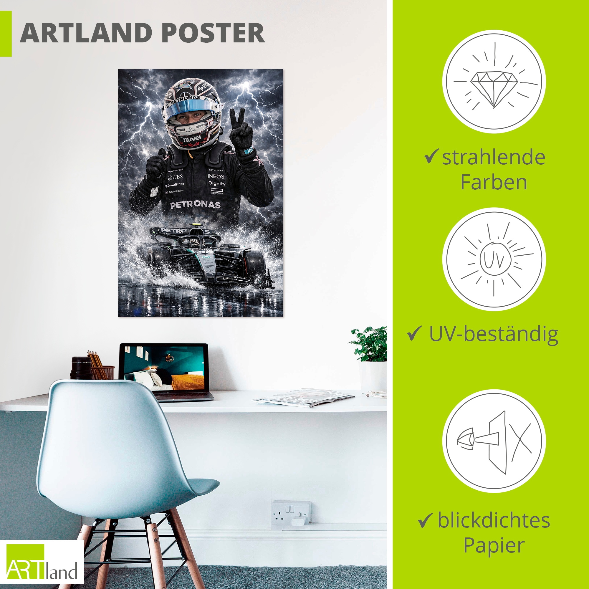 Artland Wandbild »Rising Star Kimi Antonelli« 1 Stk. tlg. als Alubild, Leinwandbild, Poster, Wandaufkleber in verschied. Größen