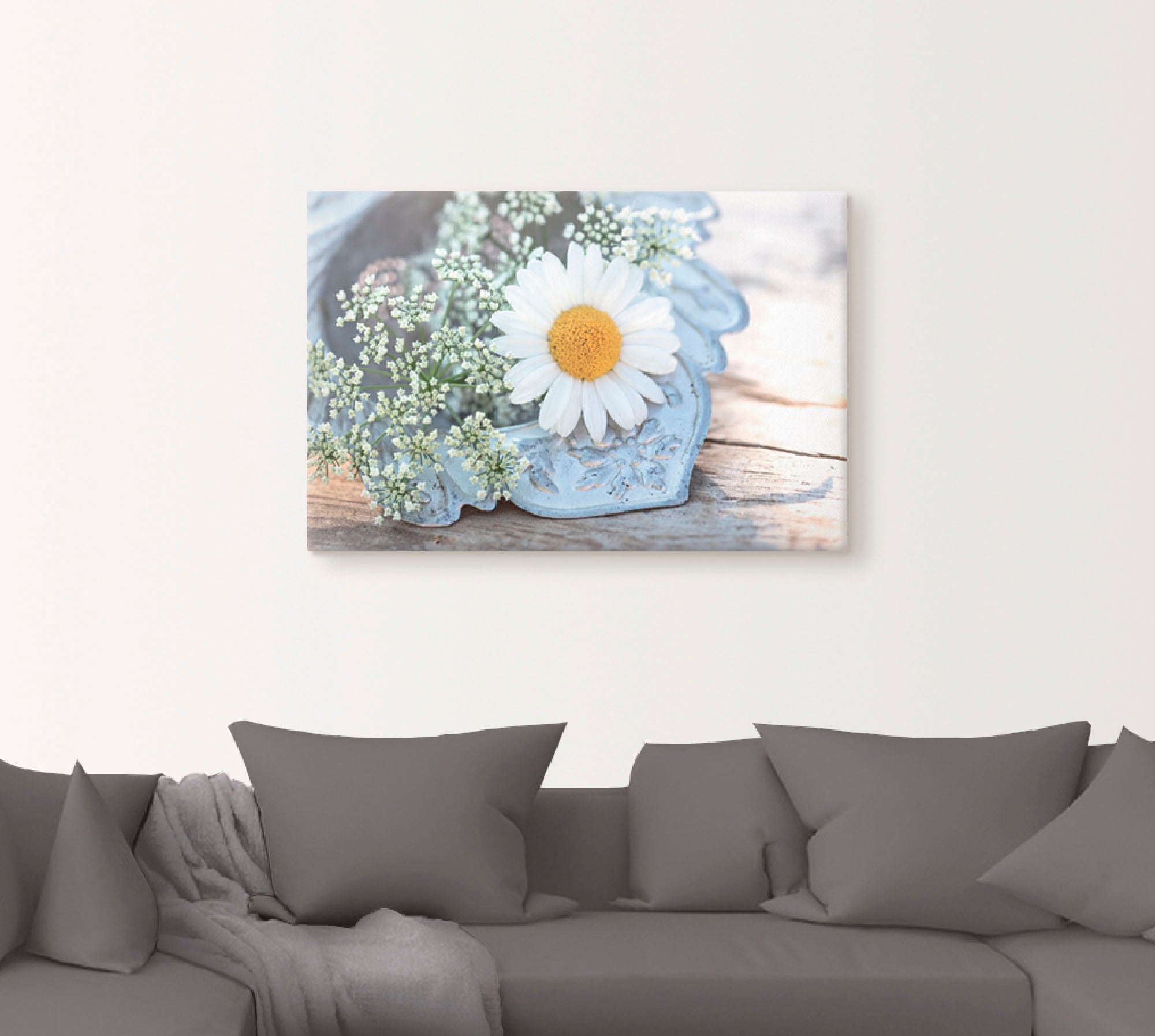 Artland Leinwandbild »Zarte Margeriten Blüte«, Blumen, (1 St.), auf Keilrahmen gespannt