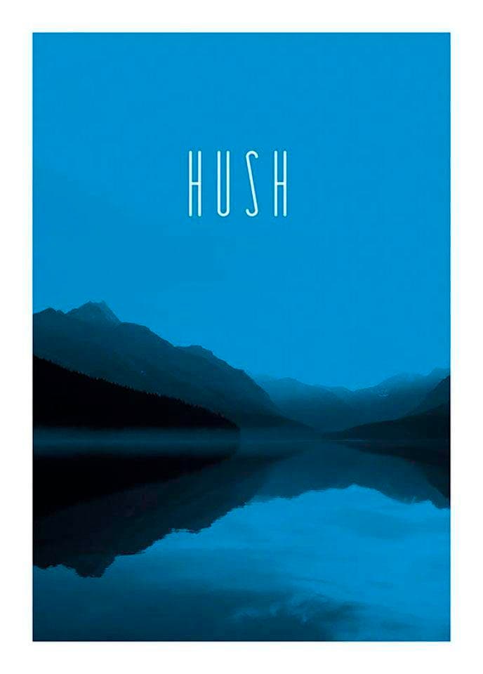 Komar Poster »Word Lake Hush Blue«, Natur, (1 St.), Kinderzimmer, Schlafzimmer, Wohnzimmer