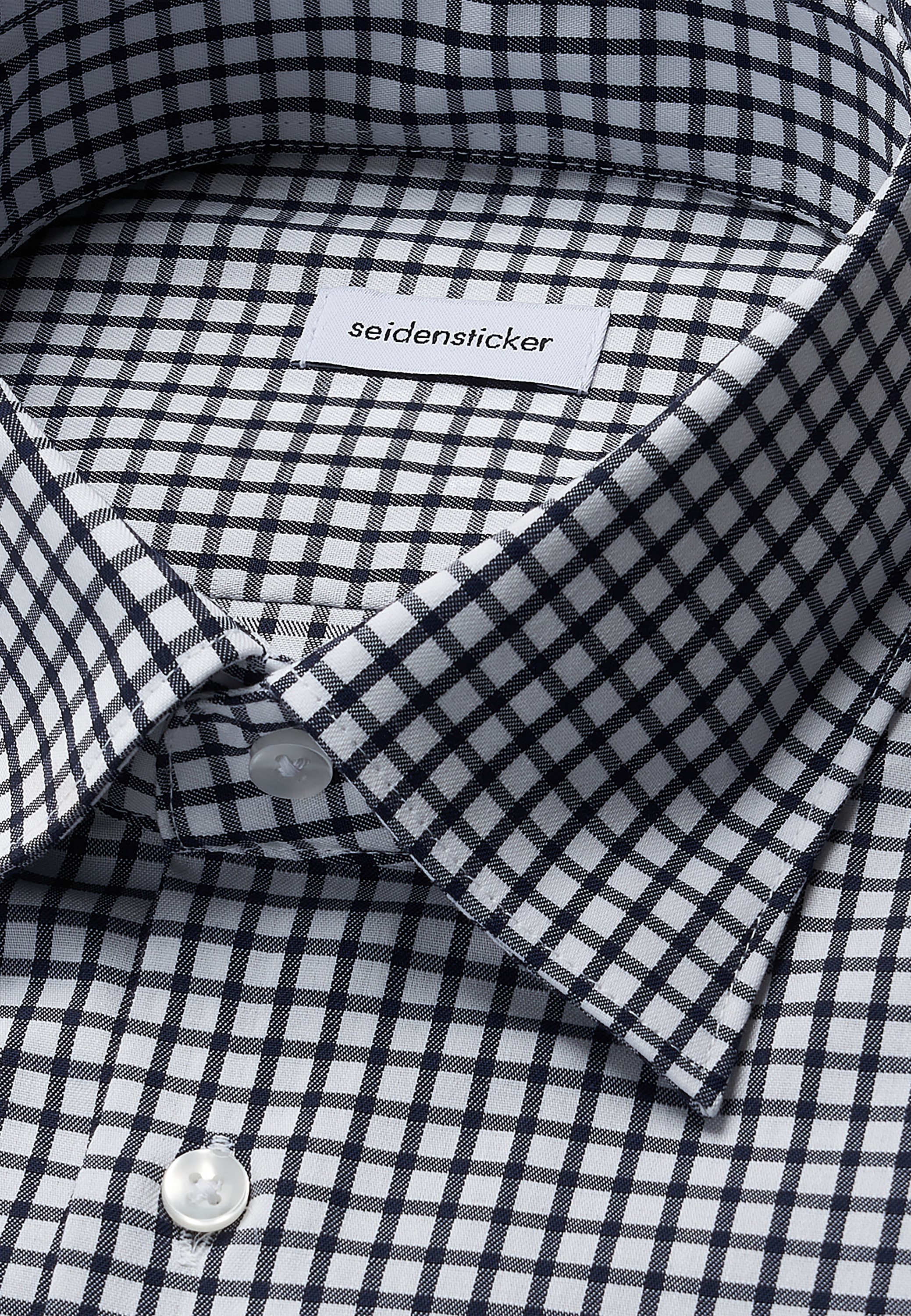 seidensticker Businesshemd »Schwarze Rose«, Shaped 1/1 Covered-Button-Down-Kragen Karo
