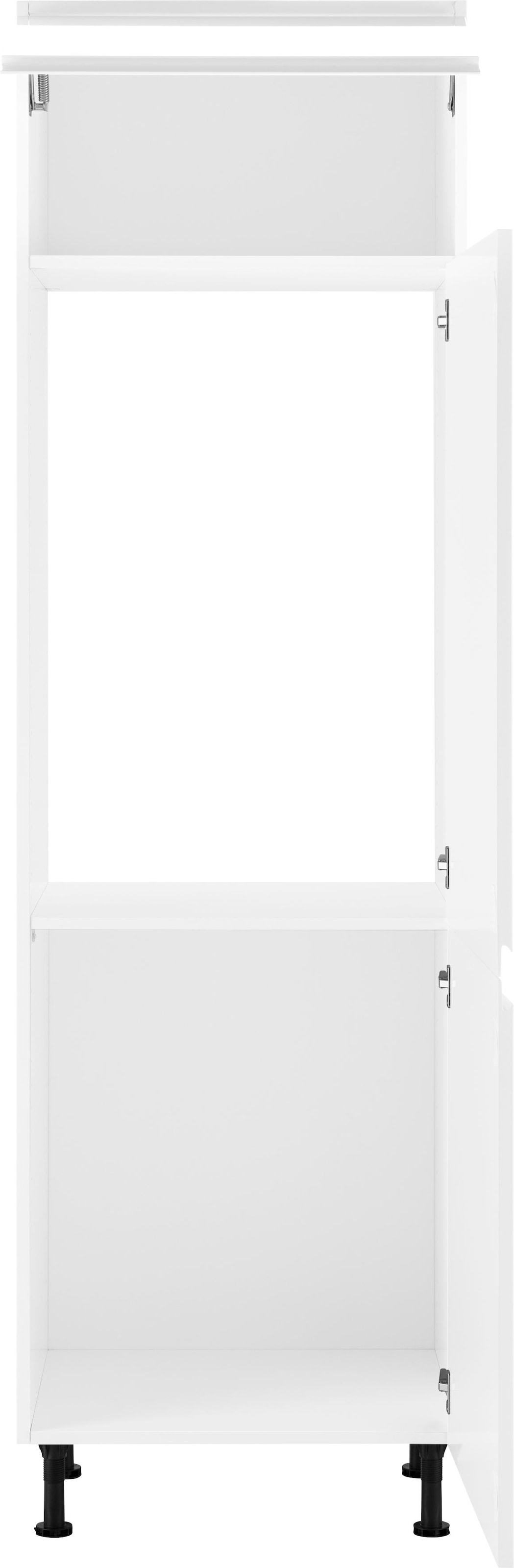 OPTIFIT Kühlumbauschrank »Avio«, Hochglanz-Fronten cm und Füße, | BAUR Breite höhenverstellbare bestellen 60
