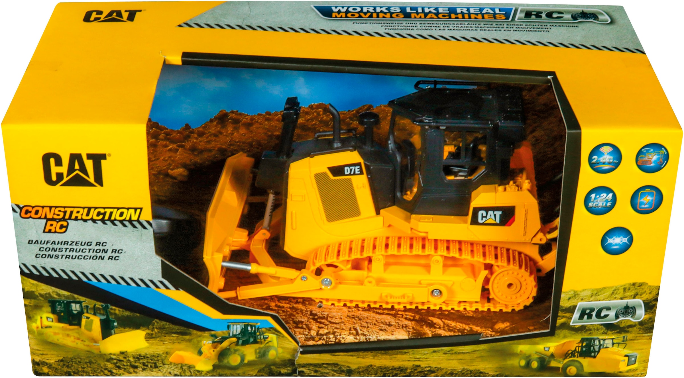 Carrera® RC-Bagger »CAT D7E Bulldozer«, mit Licht- und Soundfunktion