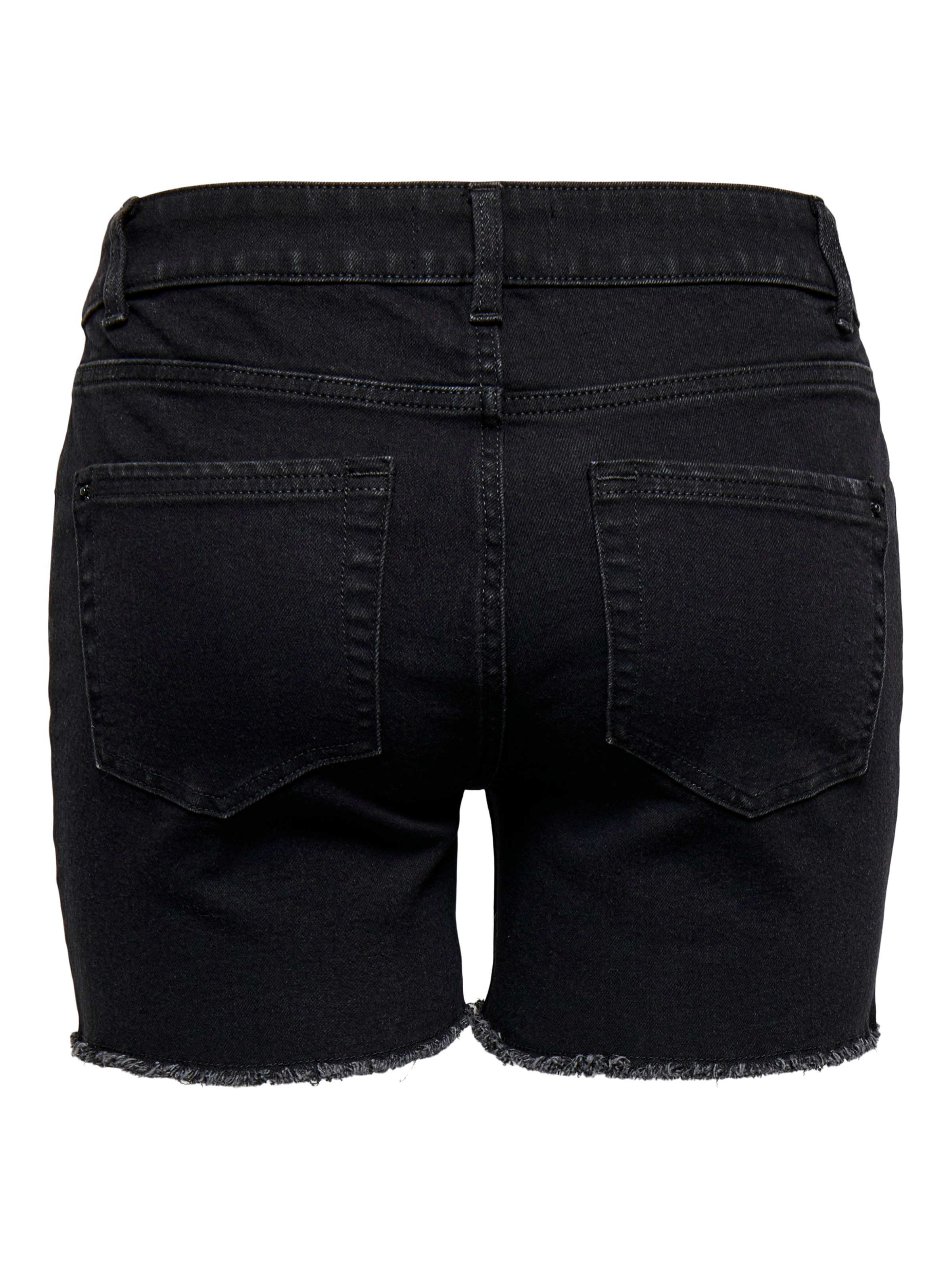 ONLY Jeansshorts »ONLLAURA MID WAIST SHORT RW BOX« mit ausgefranstem Saum