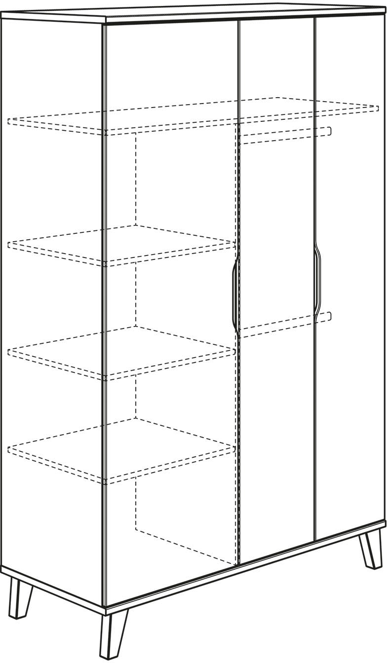 Transland Kleiderschrank »MICHA, by PAIDI, 3-türig«, viel Stauraum durch extra viele Einlegeböden