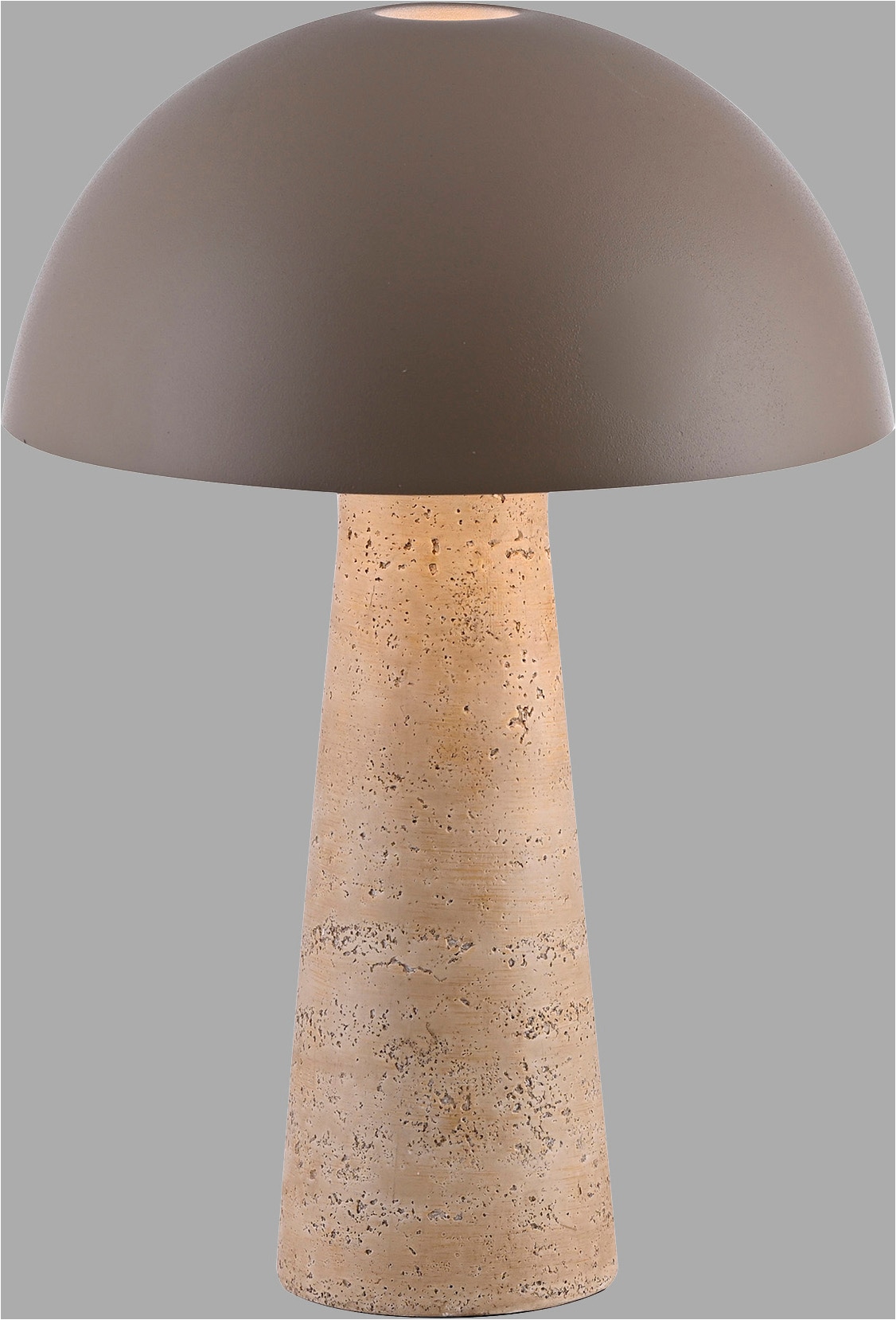 JUST LIGHT Tischleuchte »SOPPER« E27 1 Stk. exkl. Leuchtmittel, Schnurschalter,Sockel Travertinoptik,Metall-Schirm
