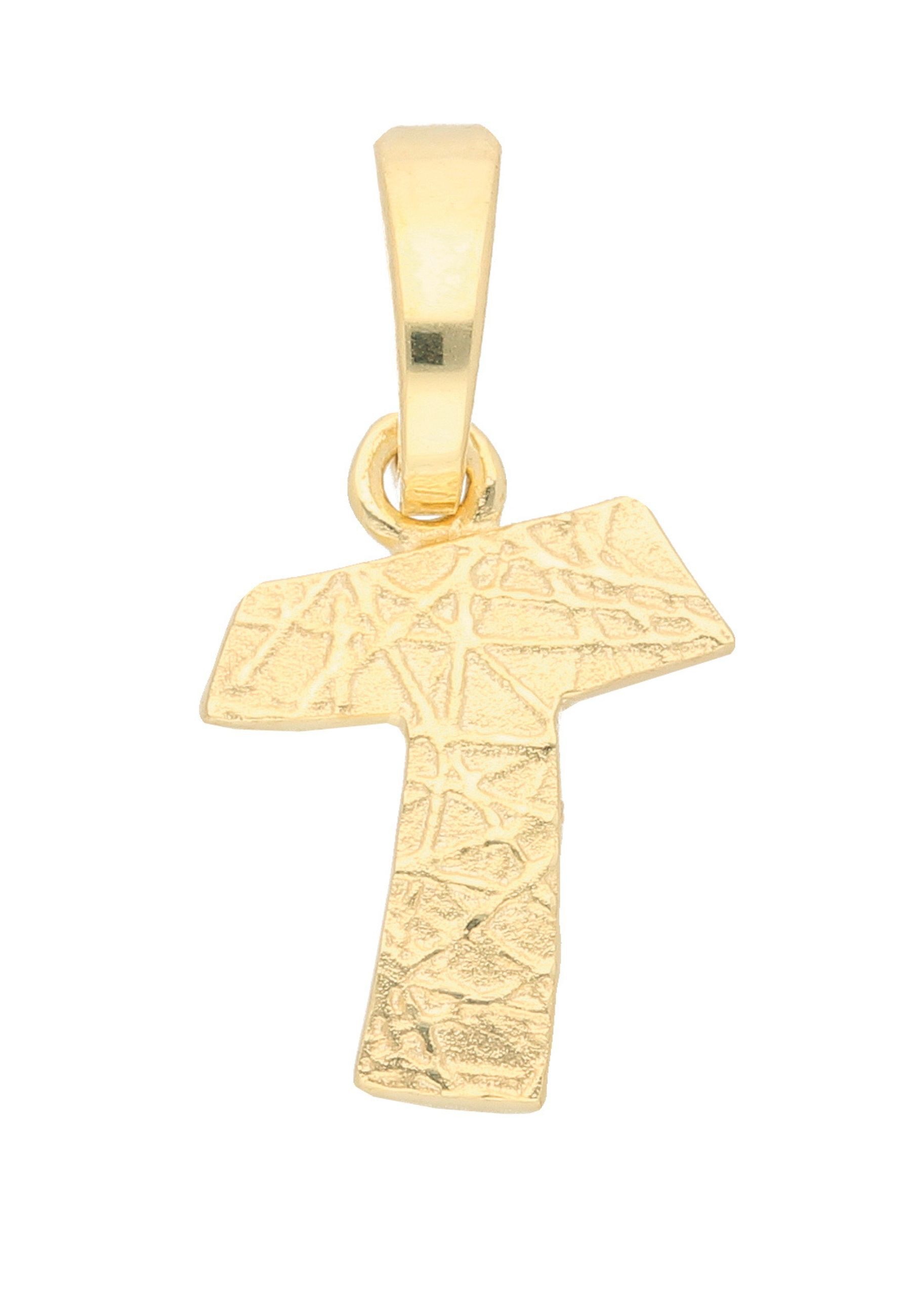 Buchstabenanhänger ADELIA´S "Damen & Herren 333 Gold Buchstabenanhänger T", gold, Schmuckanhänger, Damen, Gold, für Damen & Herren