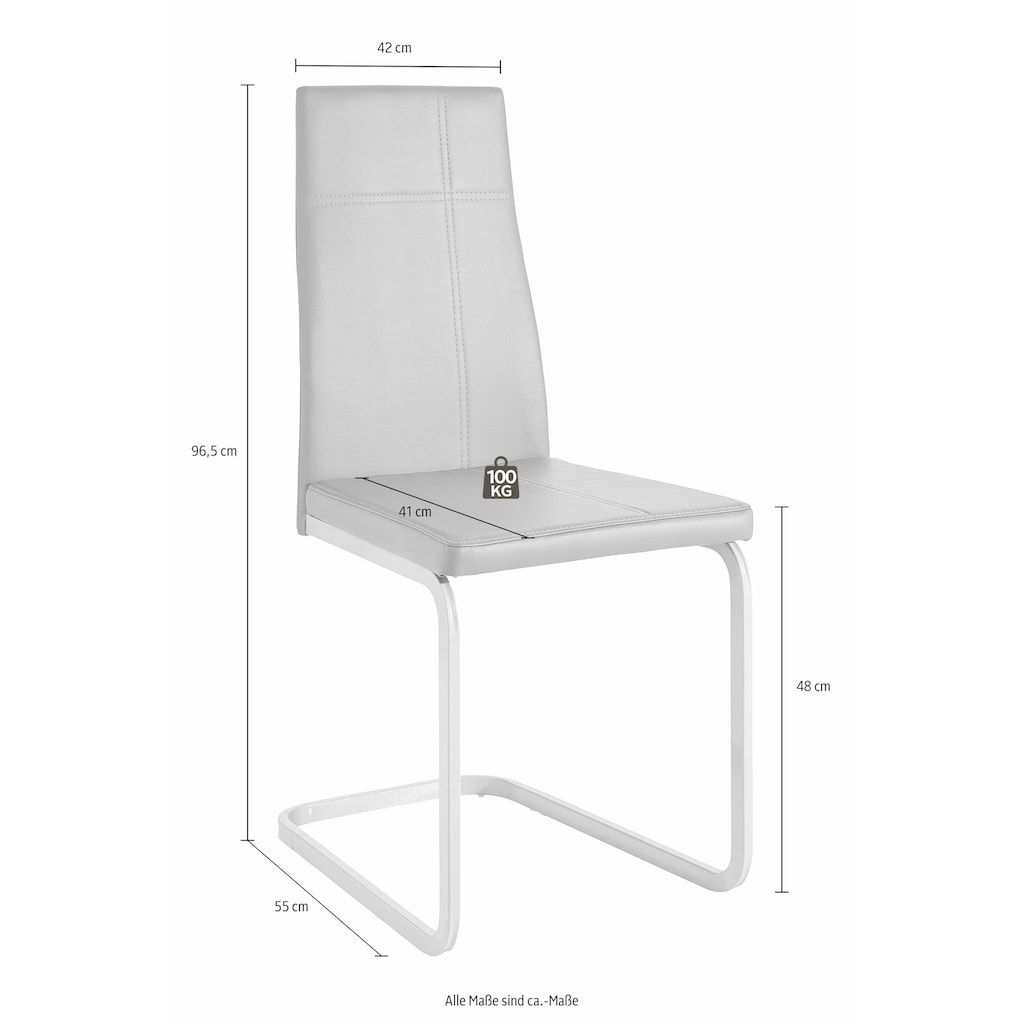 Homexperts Esszimmerstuhl »Cross 02«, (Set), 4 St., Kunstleder