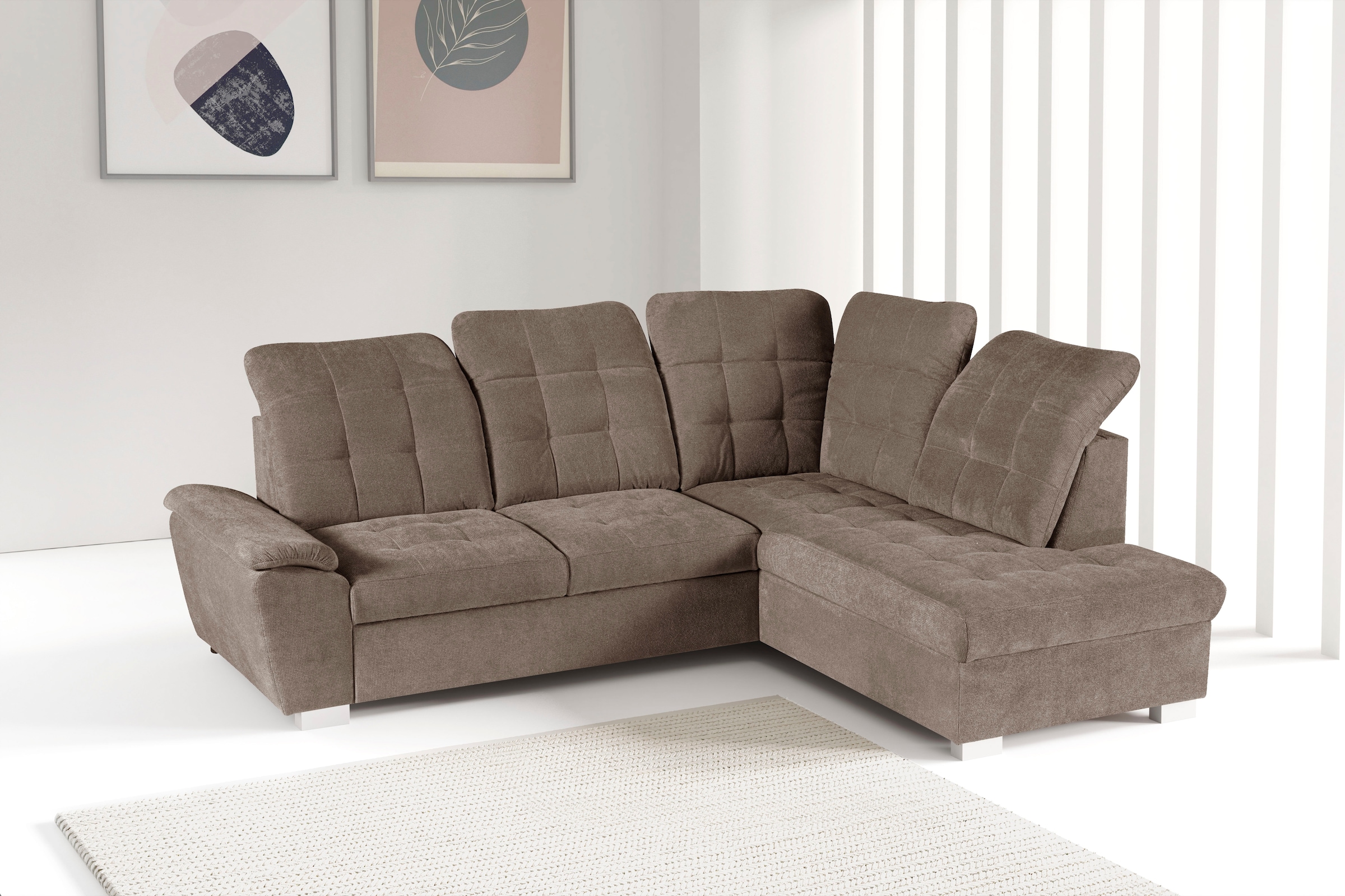 WERK2 Ecksofa "Brindisi, Multifunktion, bequem & komfortabel, Breite 263cm, günstig online kaufen