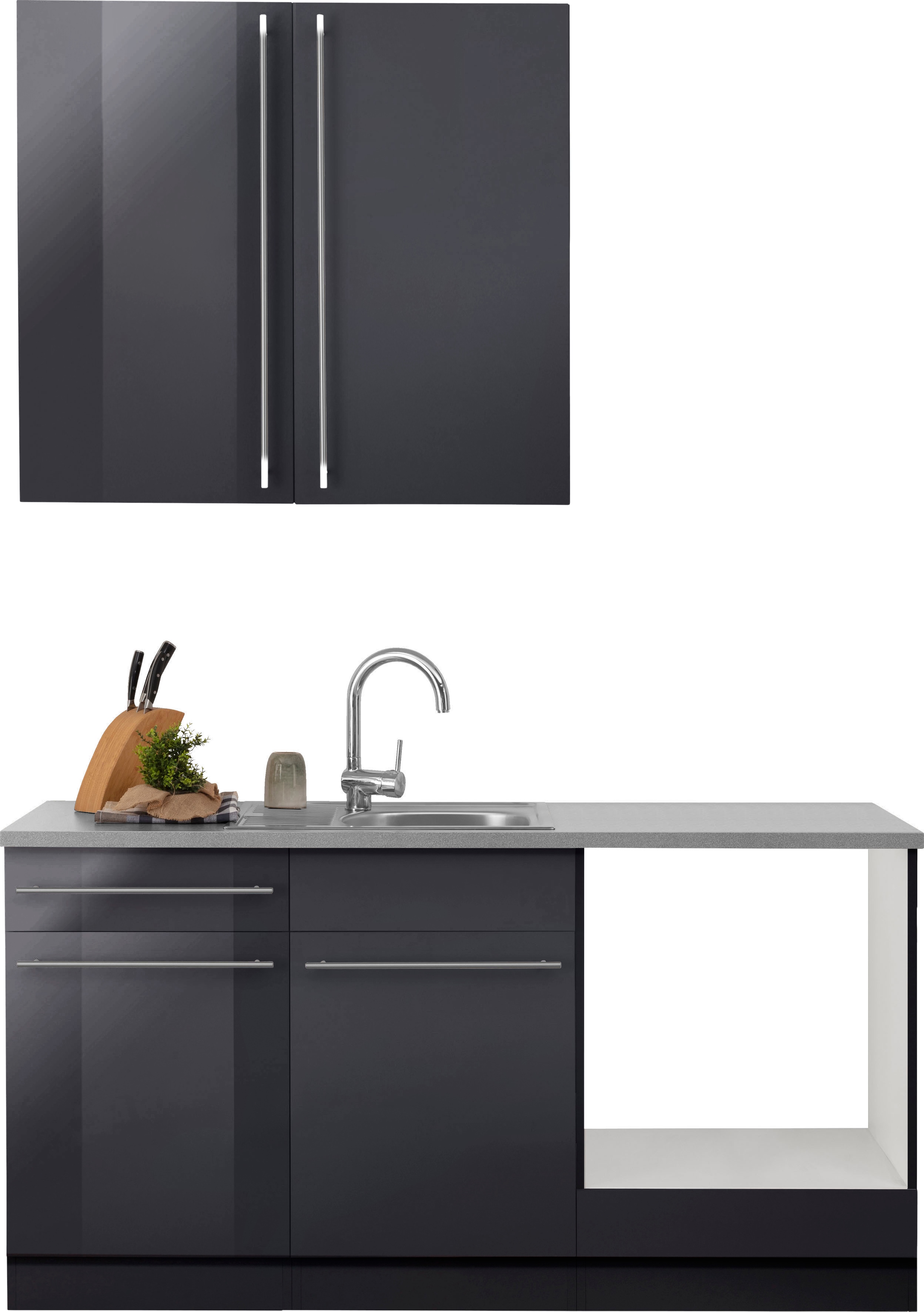 wiho Küchen Pantryküche "Chicago" wahlweise mit E-Geräten, Breite 160 cm