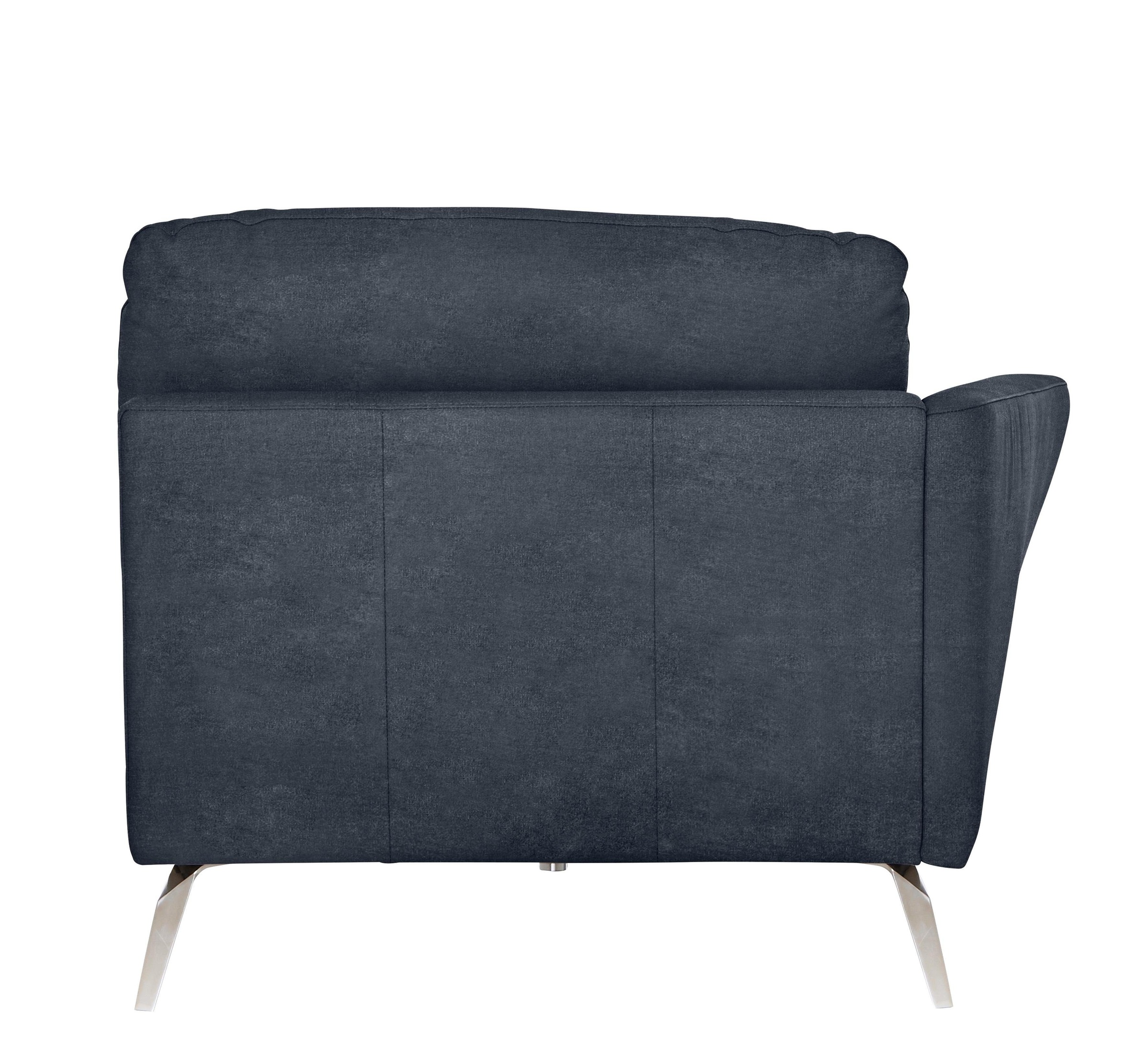 W.SCHILLIG Chaiselongue »softy«, mit dekorativer Heftung im Sitz, Füße Chrom glänzend