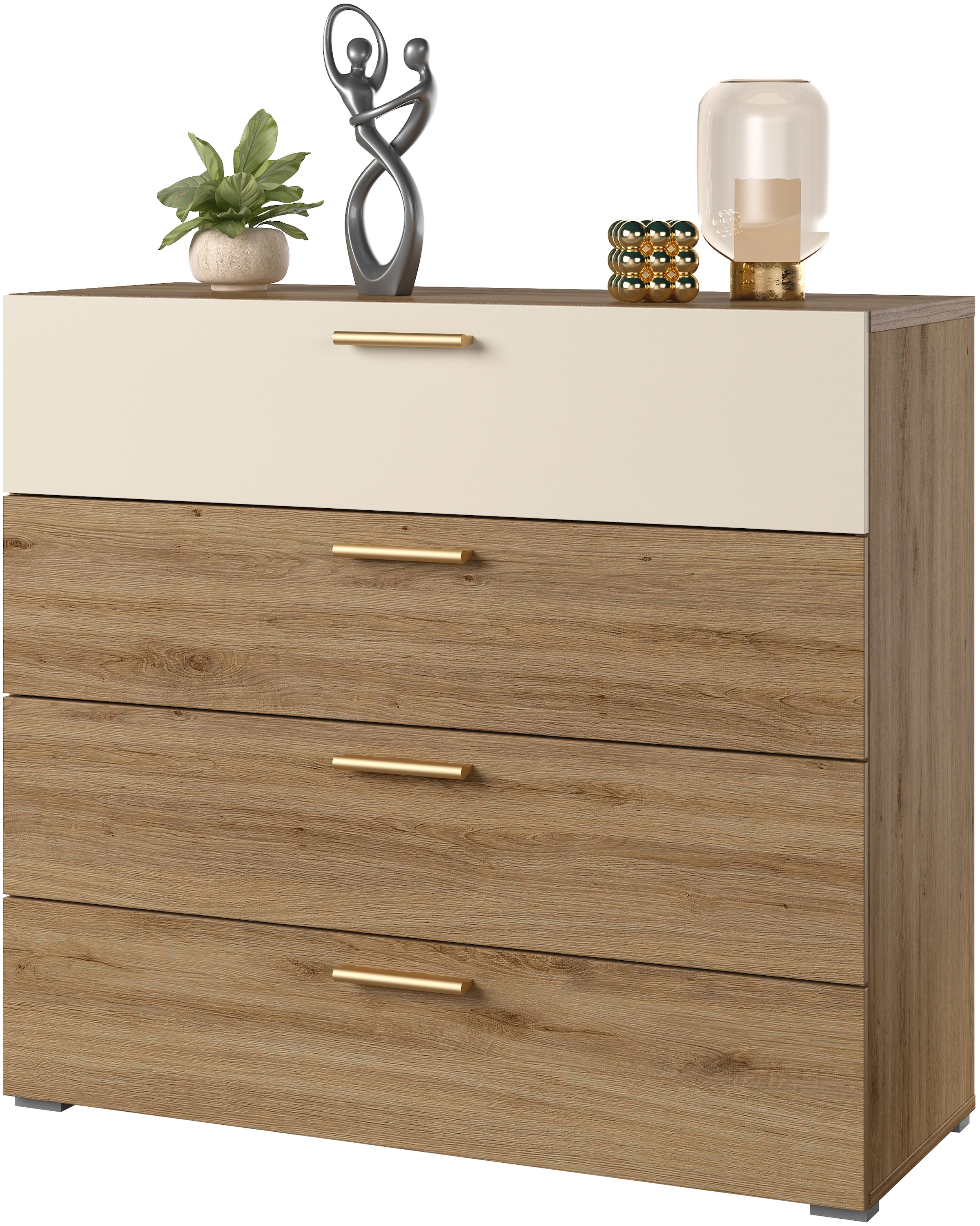 Home affaire Schubkastenkommode »Bitry, Breite 100 cm, Sideboard mit Schubladen, viel Stauraum«, Mehrzweckschrank fühlbare Struktur, Holzoptik