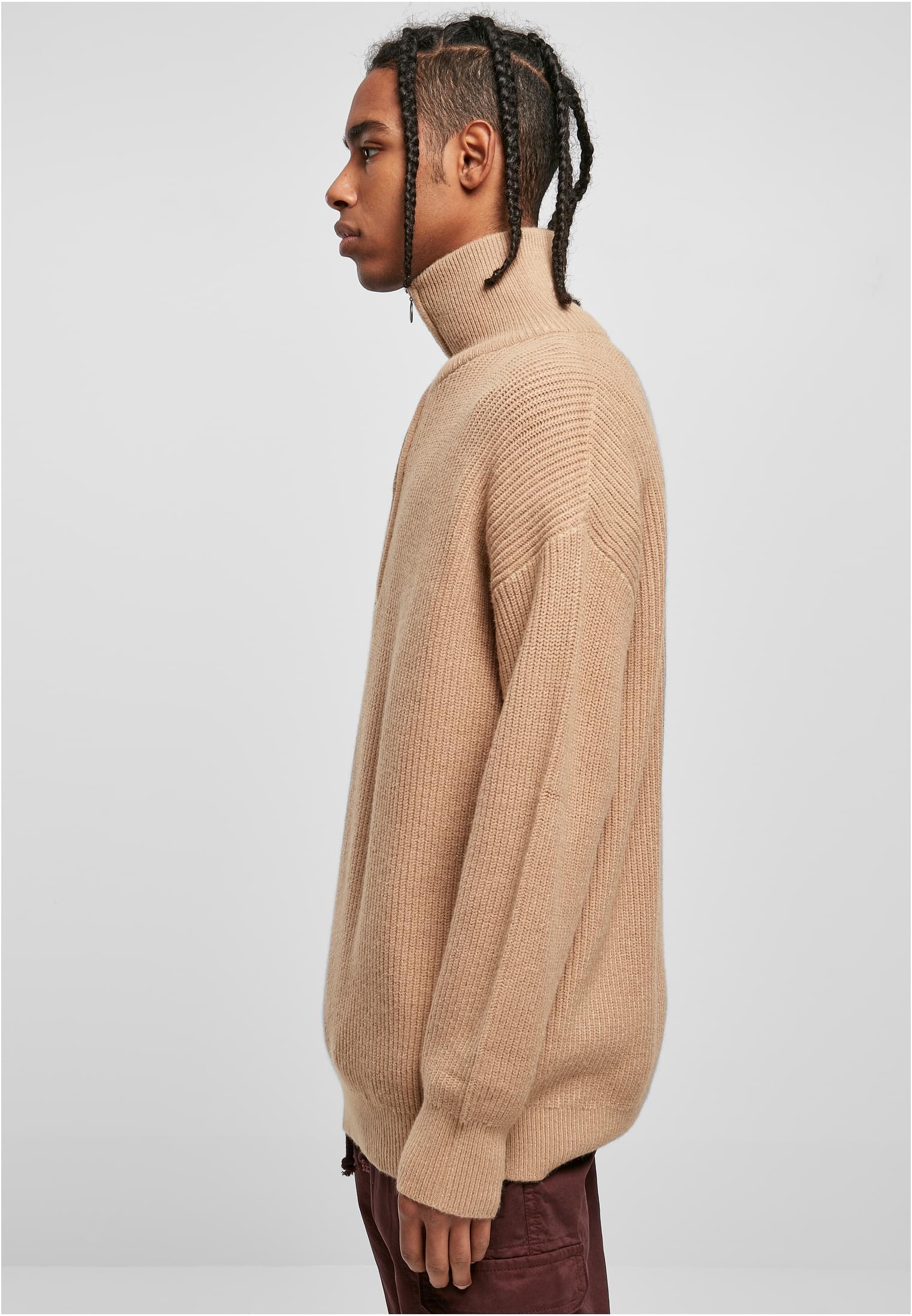 URBAN CLASSICS Sweater »Urban Classics Herren Oversized Knitted Troyer«, (1 tlg.)