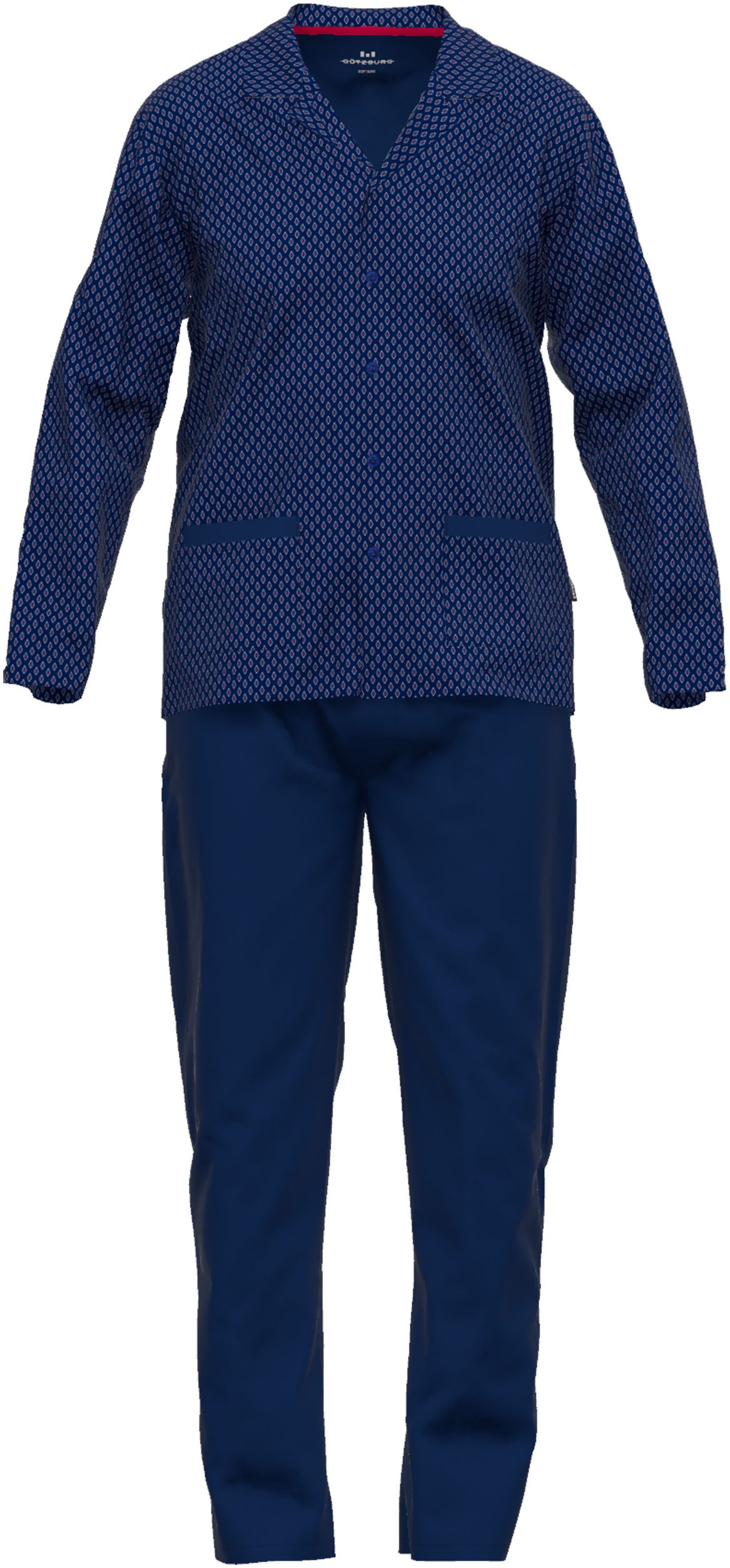 GÖTZBURG Pyjama "Manhattan", (2 tlg.), mit Kragen, Langarm, V-Ausschnitt, l günstig online kaufen