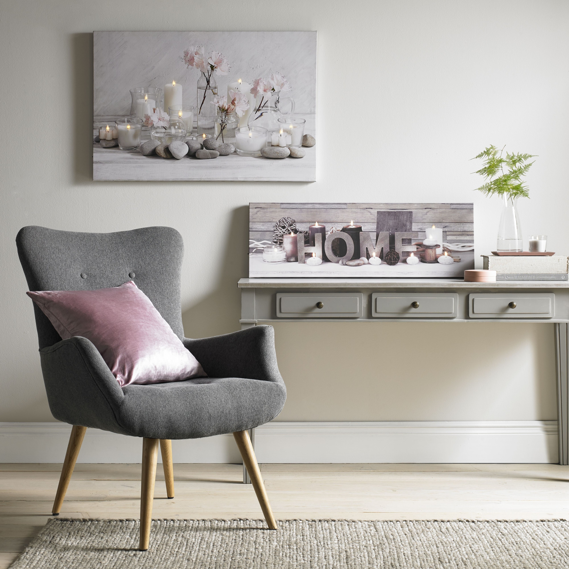 Art for the home LED-Bild »LED Serenity« Modern | Zen 1 Stk. tlg. LED-Leinwand  beruhigende Kerzen 60 x 90 cm