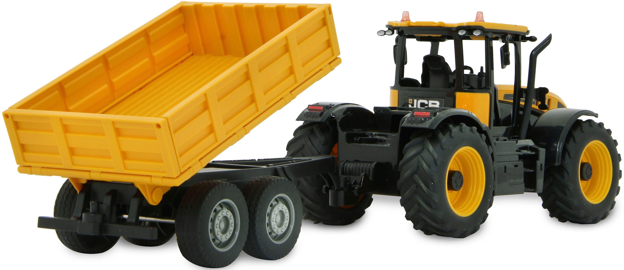 Jamara RC-Auto »JCB Fastrac Traktor mit Kippanhänger 1:24 - 2,4 GHz«, mit LED-Lichtern