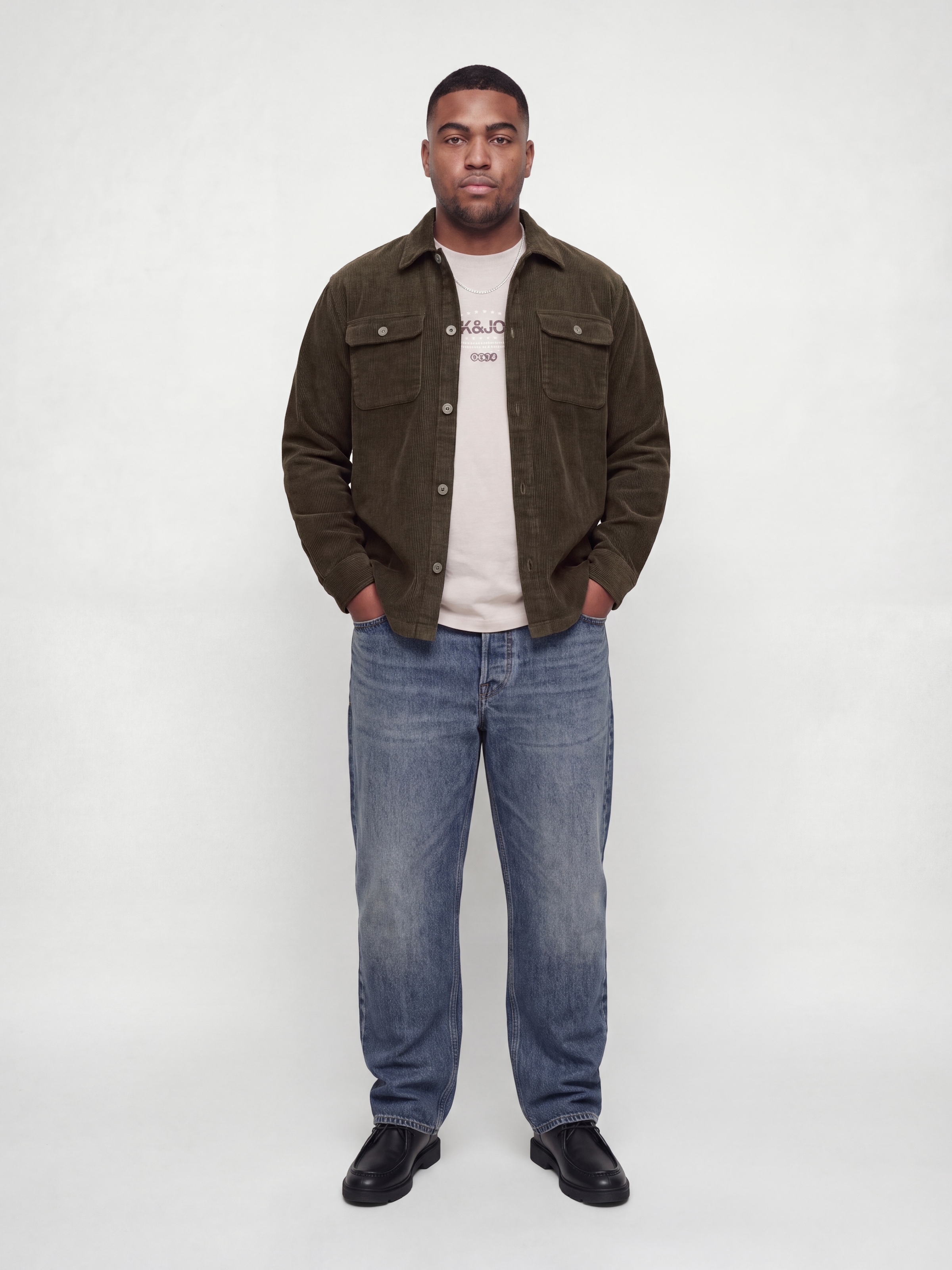 Jack & Jones PlusSize Langarmhemd »JJEREGENT CORD OVERSHIRT LS SN PLS« Baumwolle, regular fit