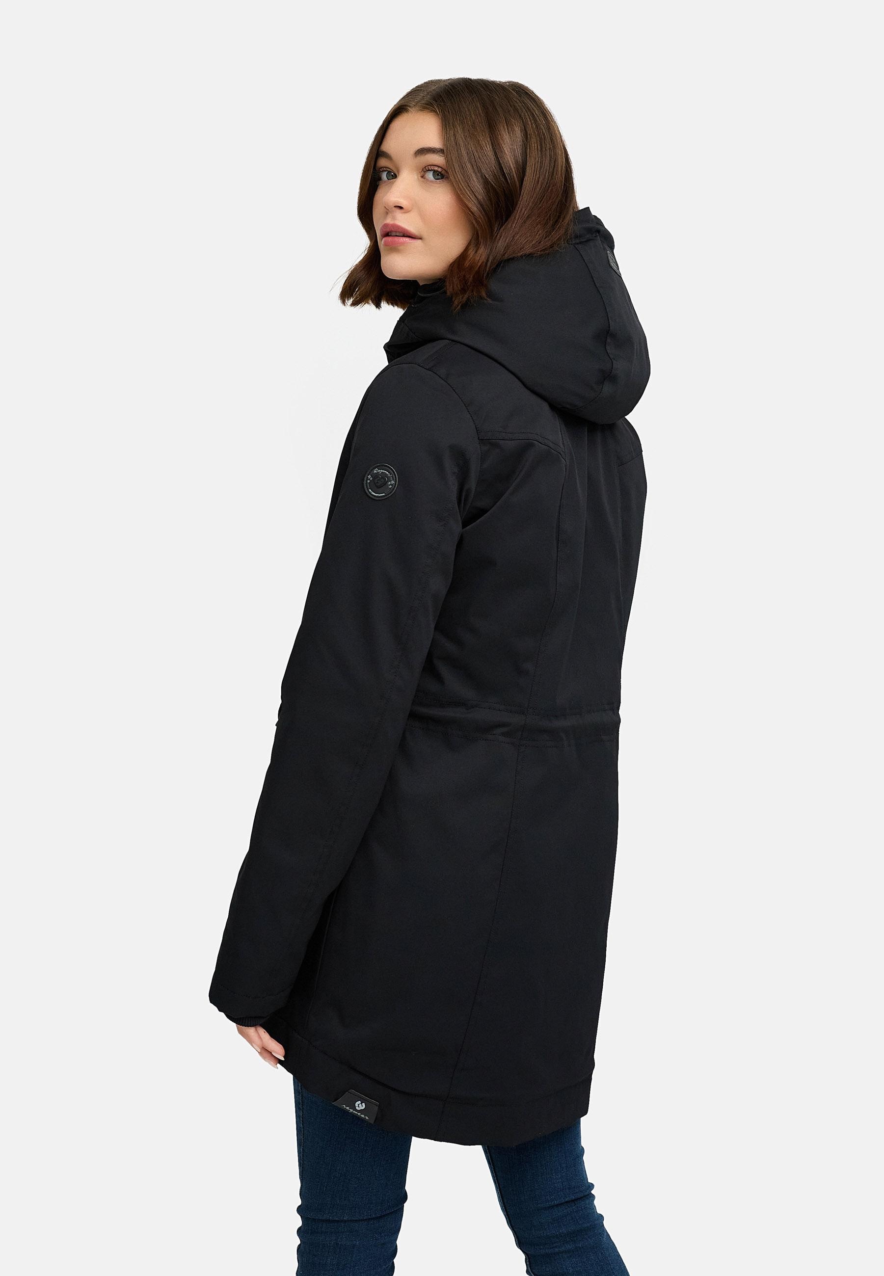 Ragwear Kurzmantel »Ellsa YOUMODO« Winterparka mit auffälligen Taillenzugkordeln und Kapuze