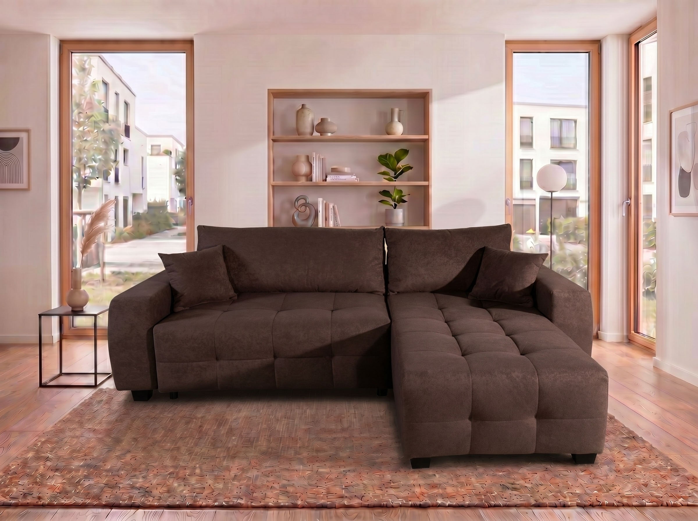OTTO home Ecksofa »Bella Couch L-Form, B: 234 cm - OTTO. Verlässliche Qualität.« optional Schlaffunktion & Bettkasten, mit Zierkissen