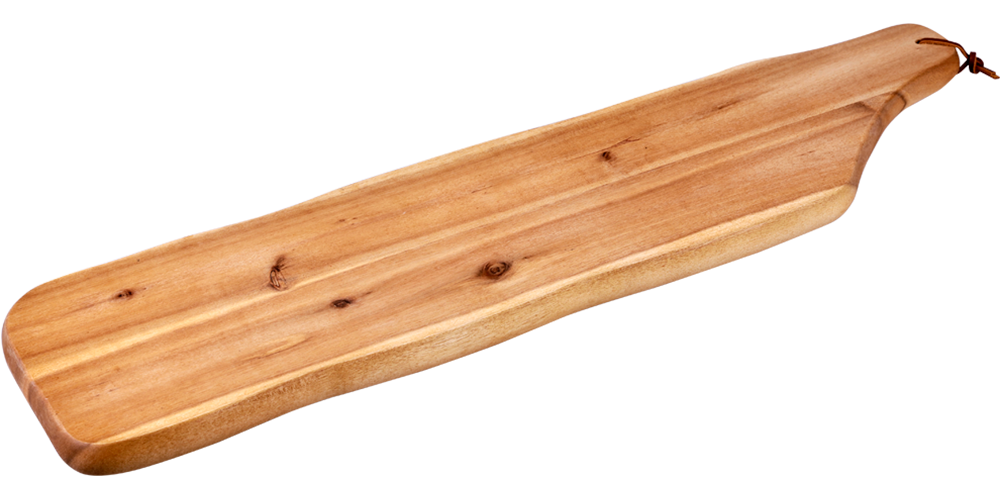 KESPER Servierbrett, B/H/L: 72cm x 2cm x 3,5cmnatur, Schneidebretter, mit Griff und Lederband zum Aufhängen, aus Akazienholz