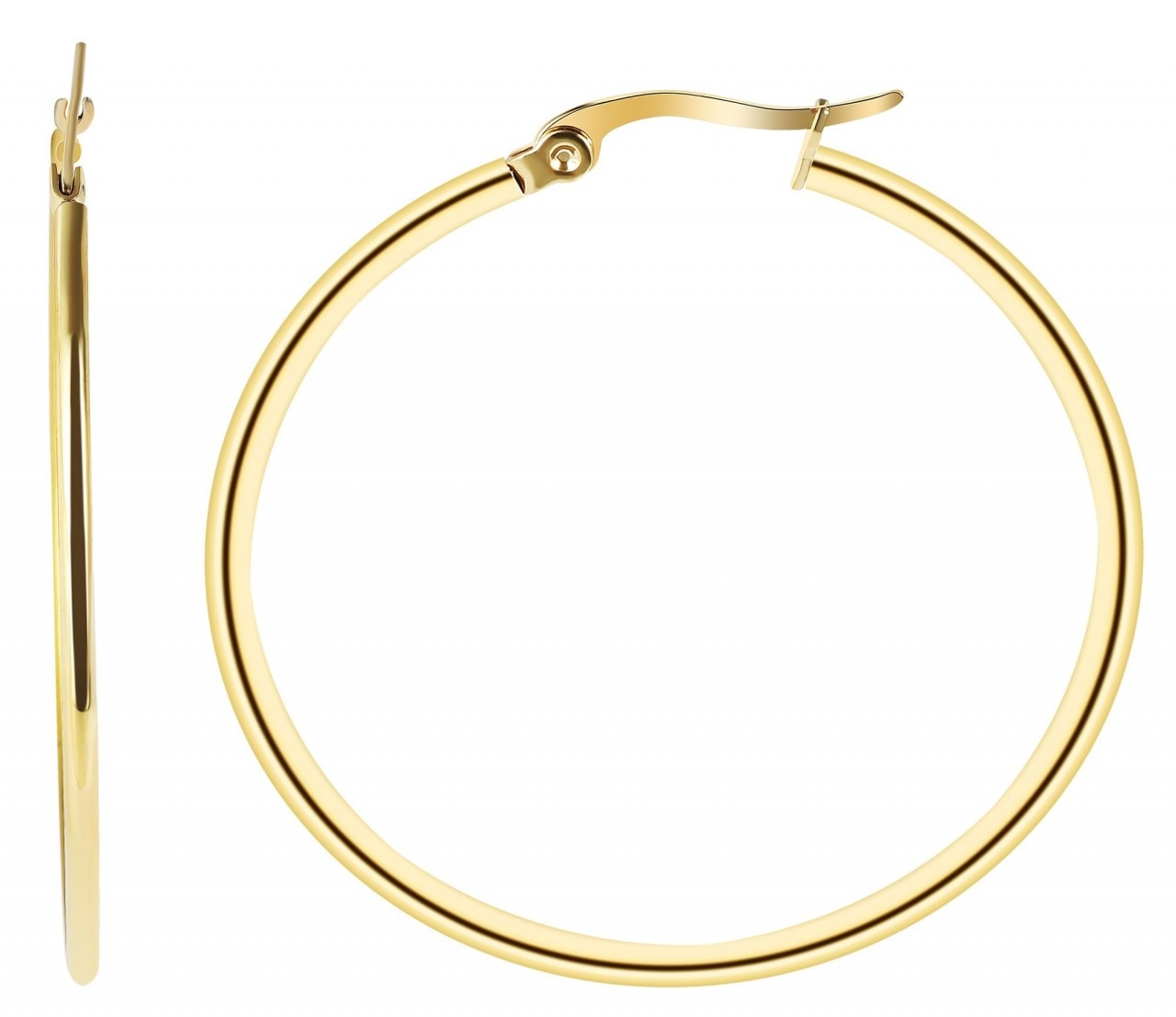 Paar Creolen ADELIA´S "Damen Creolen aus poliertem Edelstahl", gold, Ohrringe, Damen, Damen, Edelstahl 4