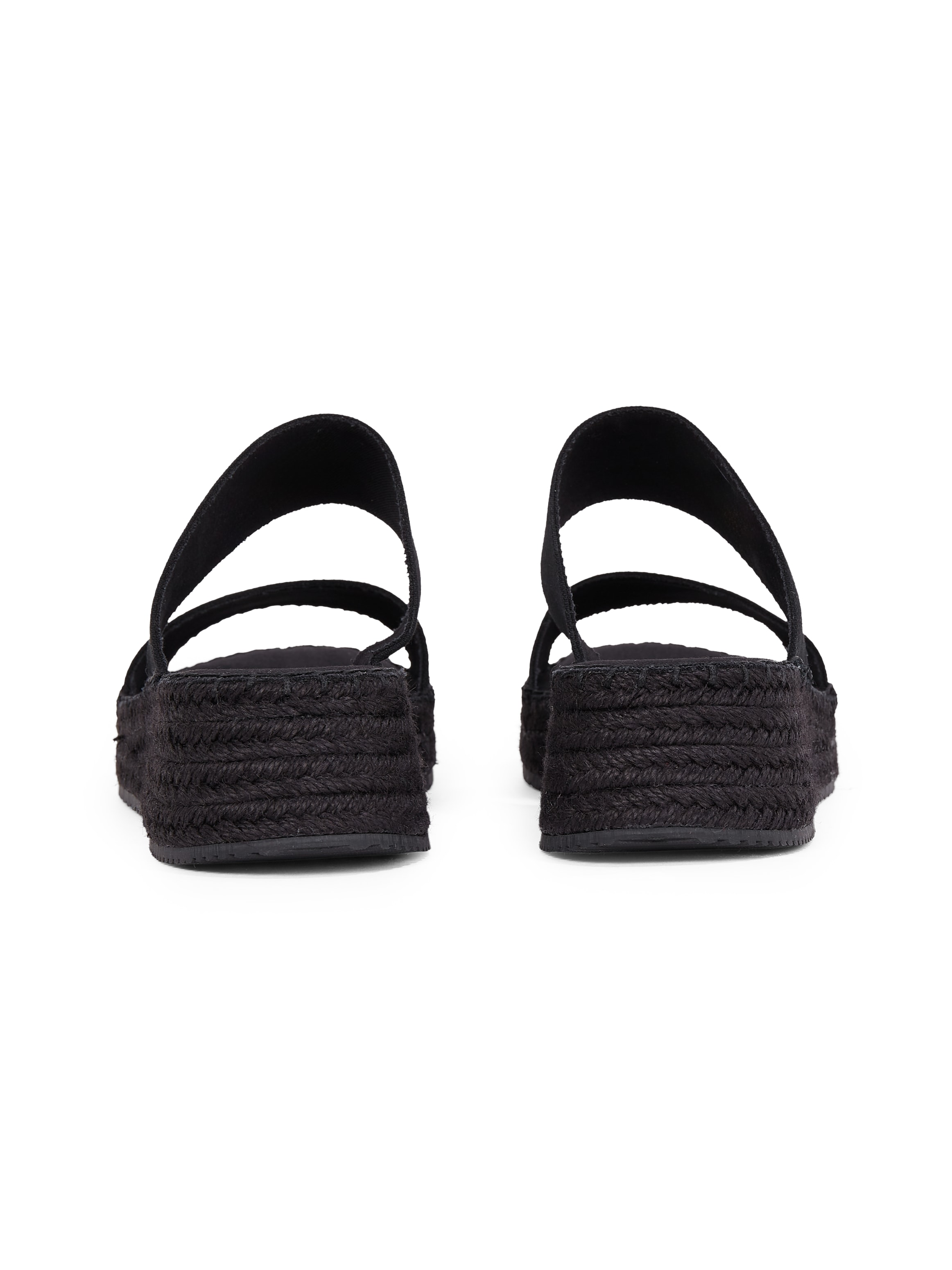 Calvin Klein Jeans Pantolette »SPORTY ROPE MG LTH WEBBING«, Sommerschuh, Schlappen, Pool-Slides, Strandschuh mit Bastbesatz
