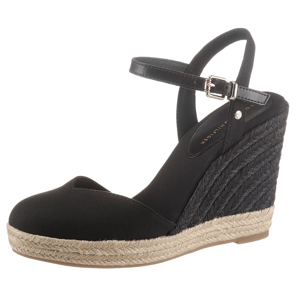 Tommy Hilfiger Sandalette »BASIC CLOSED TOE HIGH WEDGE«, mit bezogenem Keilabsatz