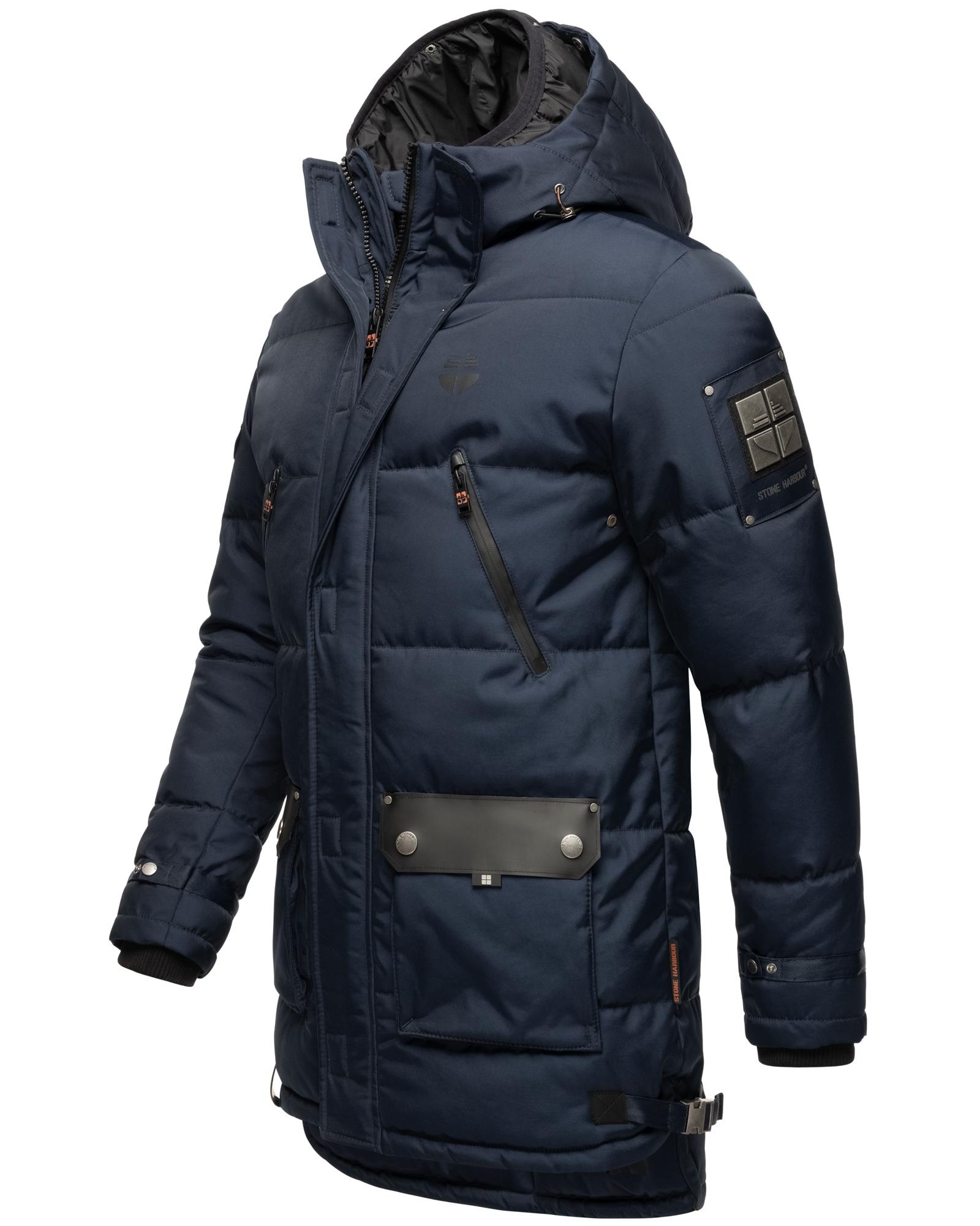 Stone Harbour Winterjacke »Tahaa«, mit Kapuze, Warm gefütterter Herren Wintermantel mit doppelter Kapuze