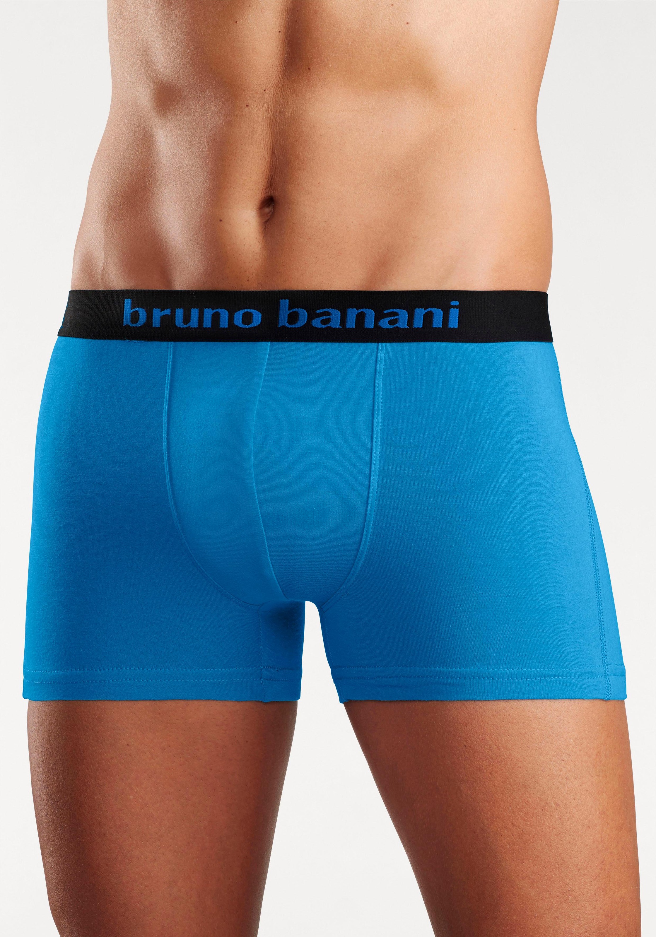 Bruno Banani Boxer »Boxershorts für Herren«, (Packung, 4 St.), mit farbigen Marken-Schriftzug am Bündchen