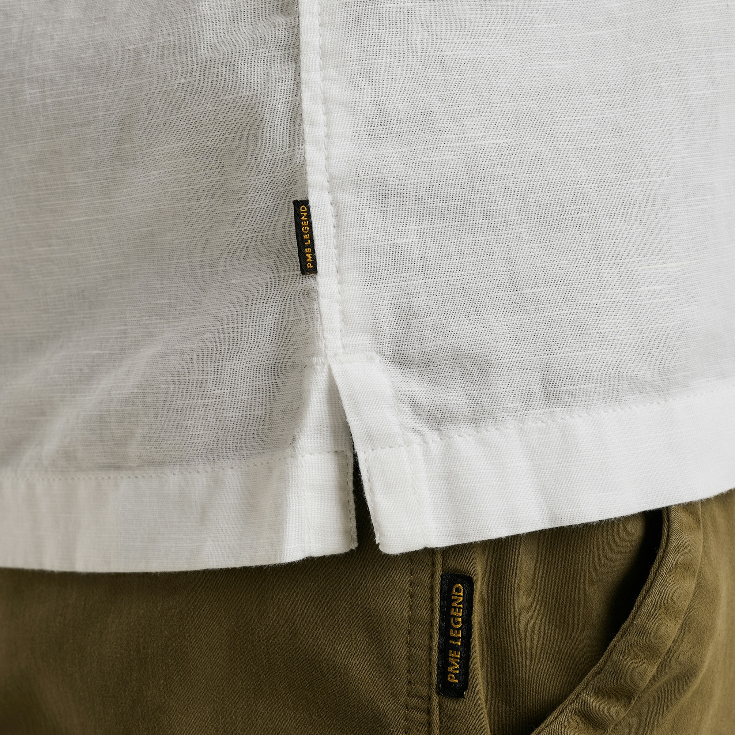 PME LEGEND Kurzarmhemd »Short Sleeve Shirt Ctn linen«, mit Leinenstruktur