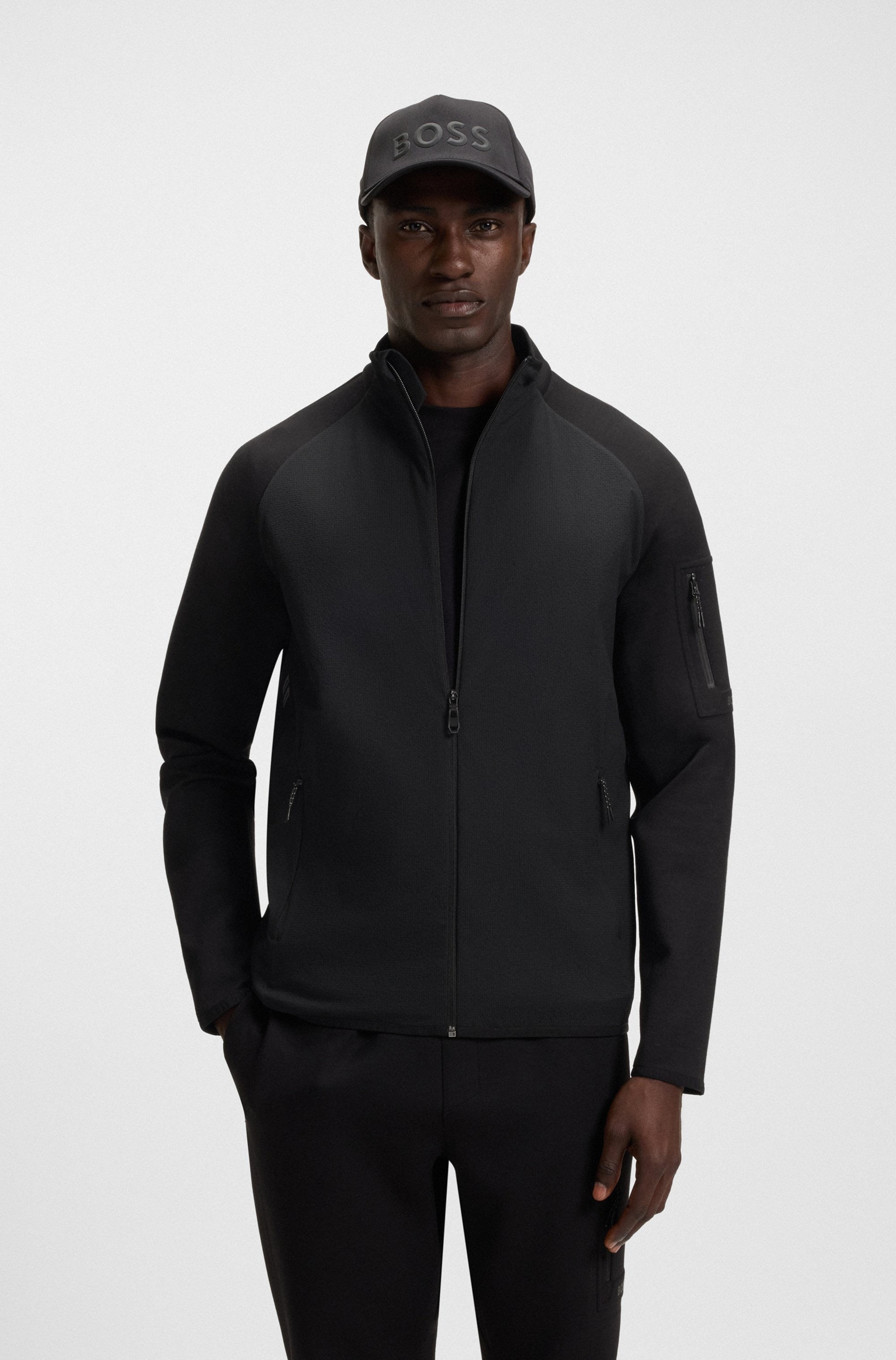 BOSS GREEN Sweatjacke "FZ Urban Tech", mit dekorativen reflektierenden Deta günstig online kaufen