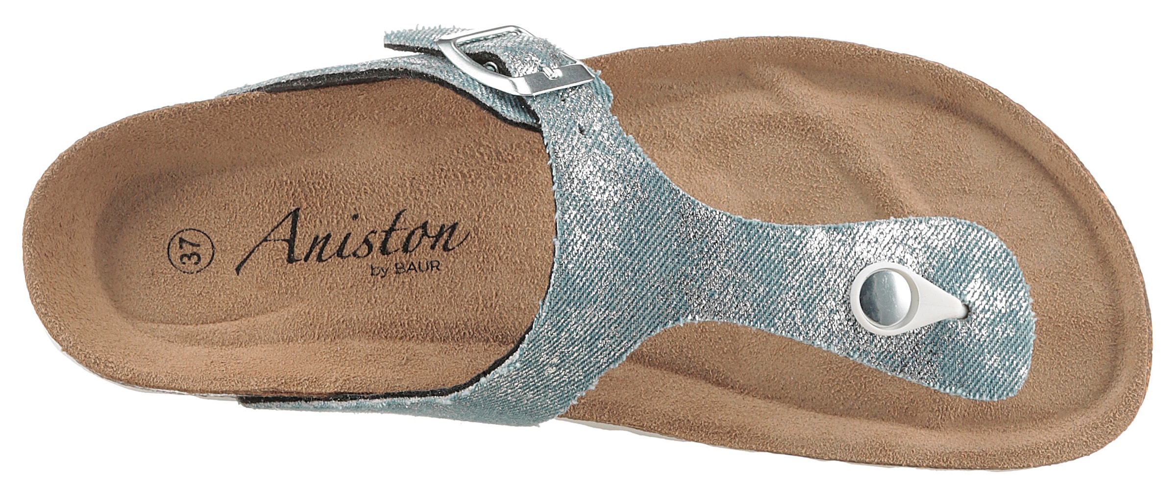 Aniston SHOES Zehentrenner, Strandschuh, Sommerschuh, Urlaubschuh, Metallic - NEUE KOLLEKTION