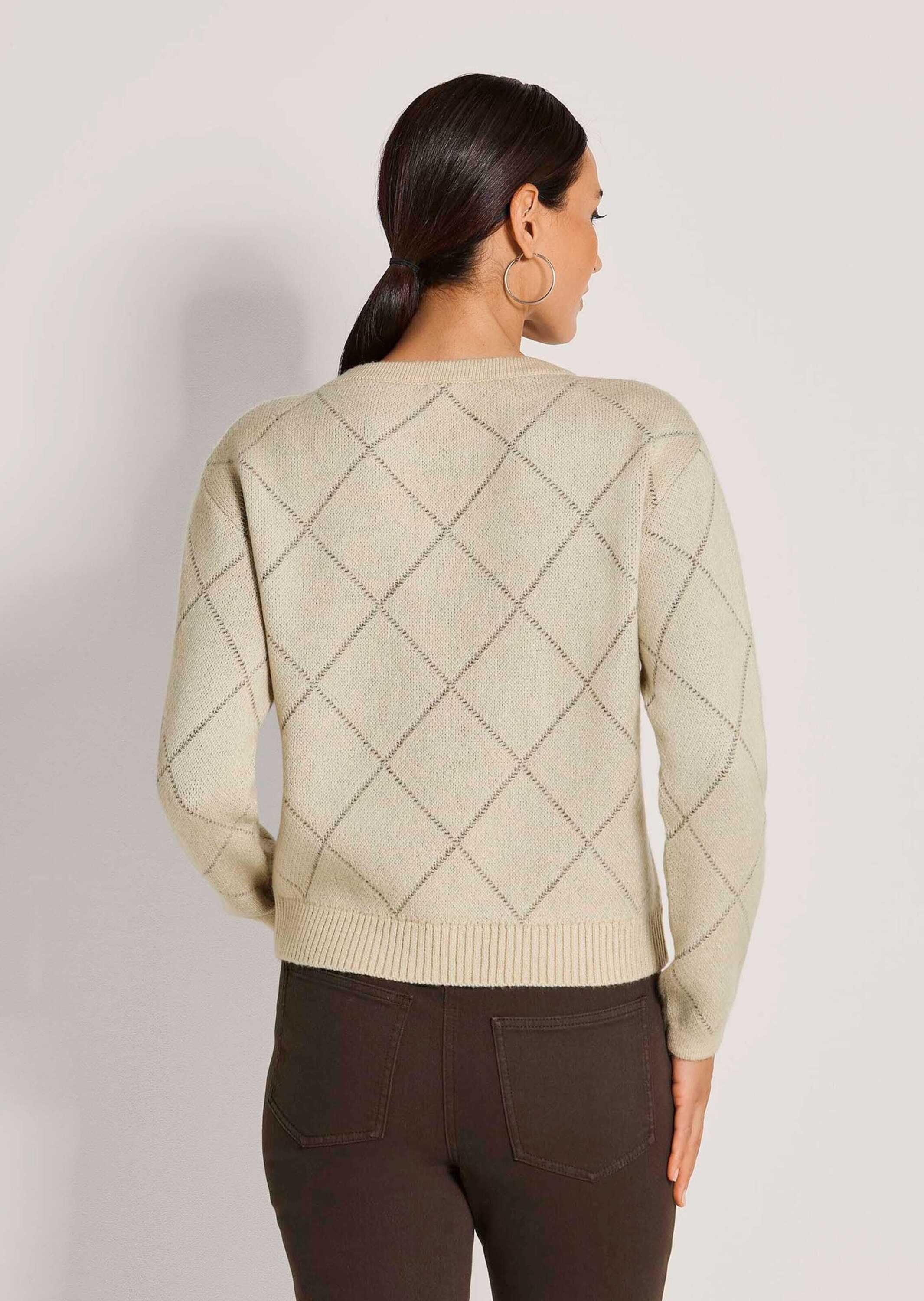 MADELEINE Longpullover »Pullover Strickpullover mit Argyle-Muster«
