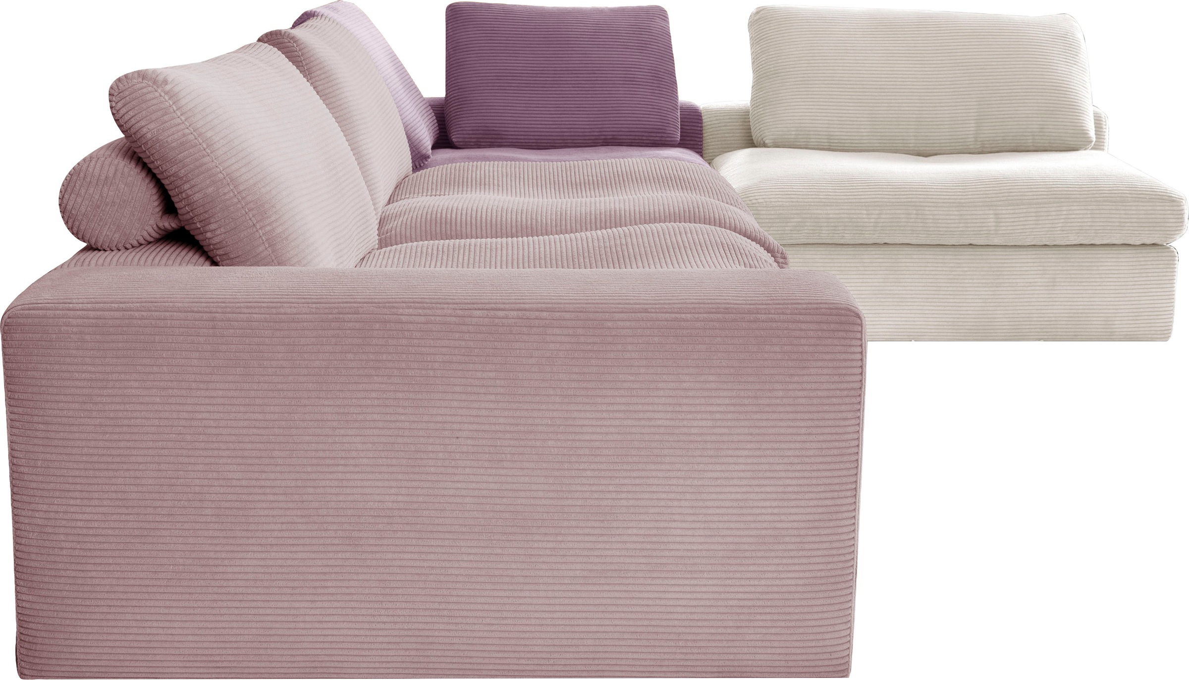 alina Ecksofa »Sandy«, mit losen Sitz und Rückenkissen, in modernem Cordstoff