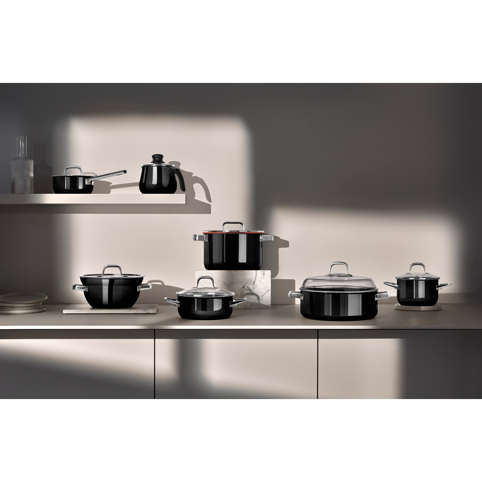 WMF Topf-Set »Fusiontec Essential Pro« Set, 7 tlg. tlg. Edelstahl | Glas