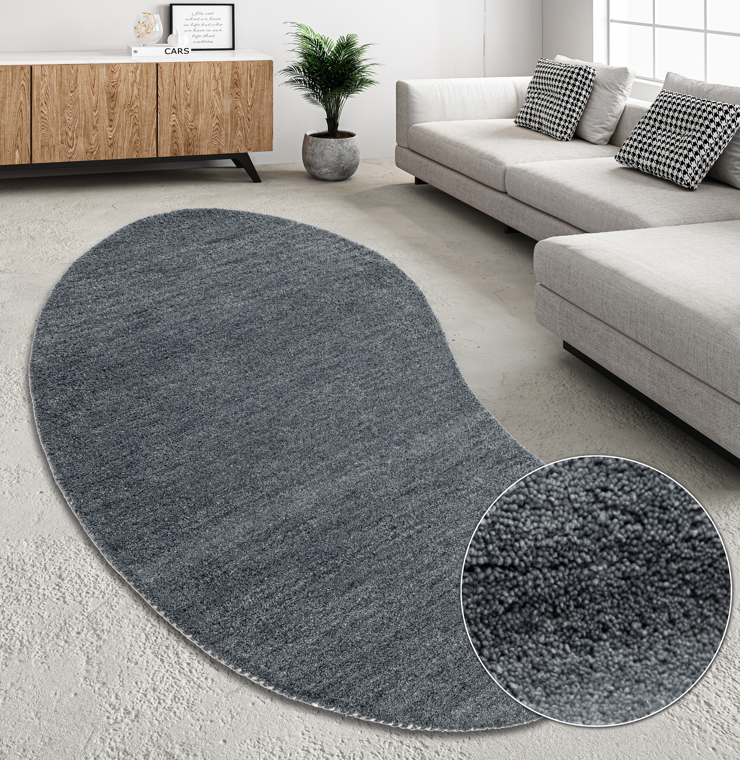 THEKO Wollteppich "Gabbeh Uni, Handgefertigt, Teppich, meliert, reine Wolle günstig online kaufen