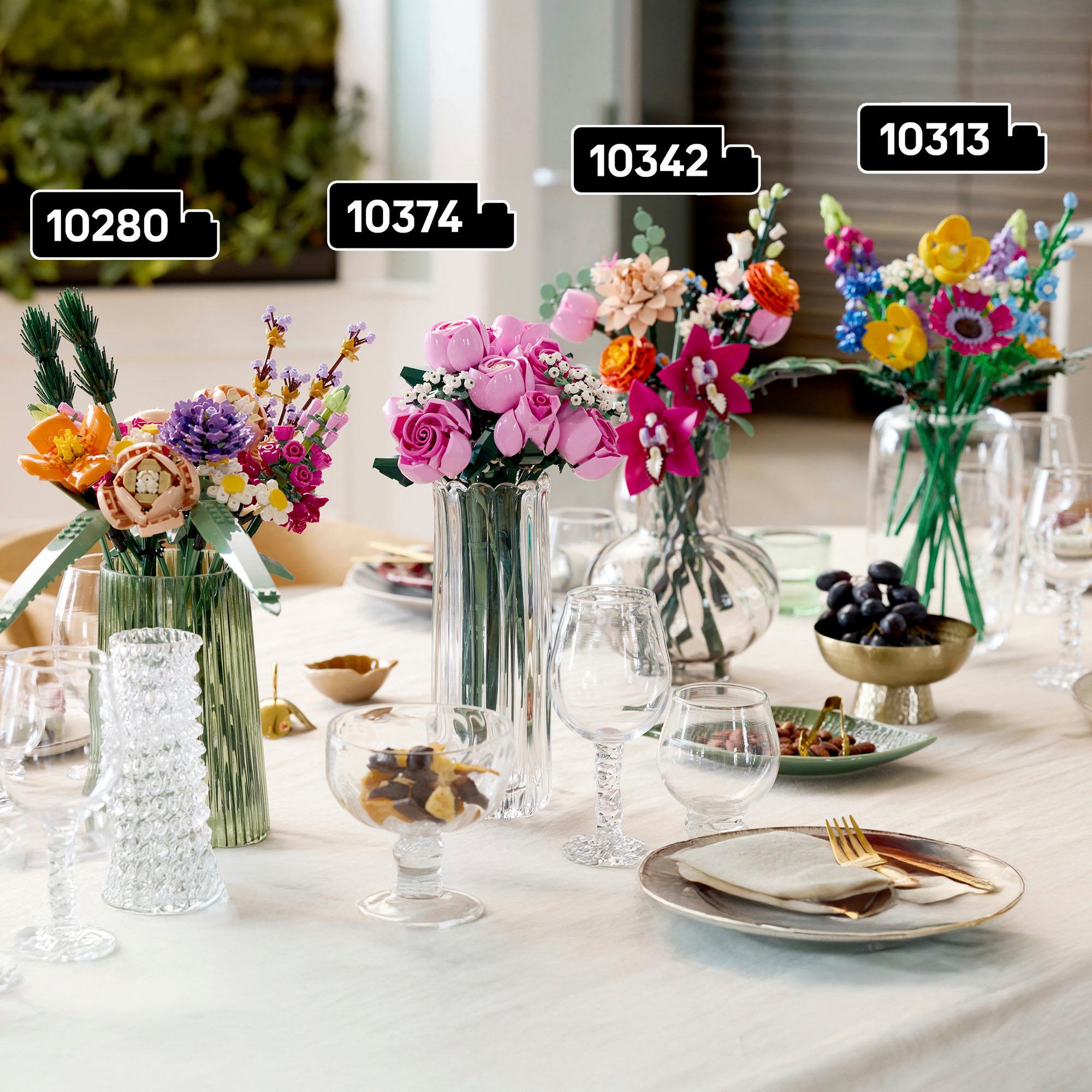 LEGO® Konstruktionsspielsteine »Rosa Rosenstrauß (10374), LEGO Botanicals« Made in Europe