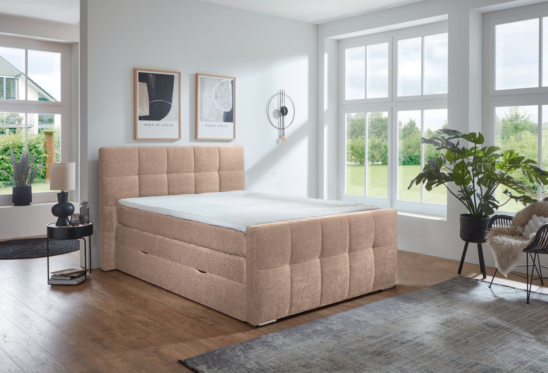 Places of Style Boxspringbett »Rosà«, H3/H3, H3/H4, H4/H4 möglich