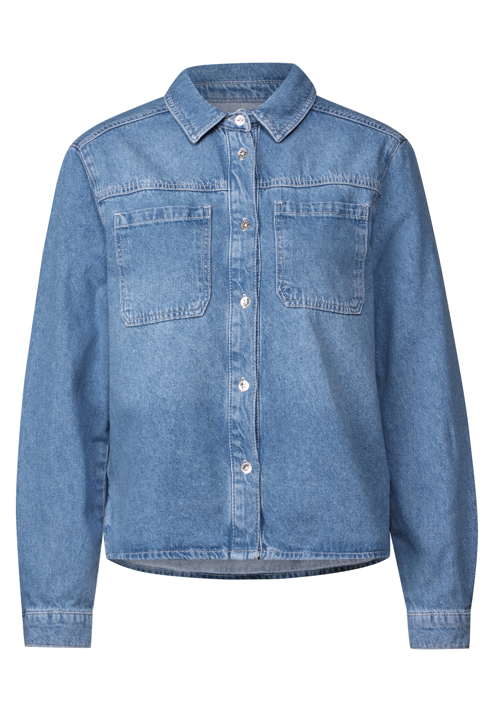 STREET ONE STUDIO Jeansjacke, ohne Kapuze, mit Brusttasche