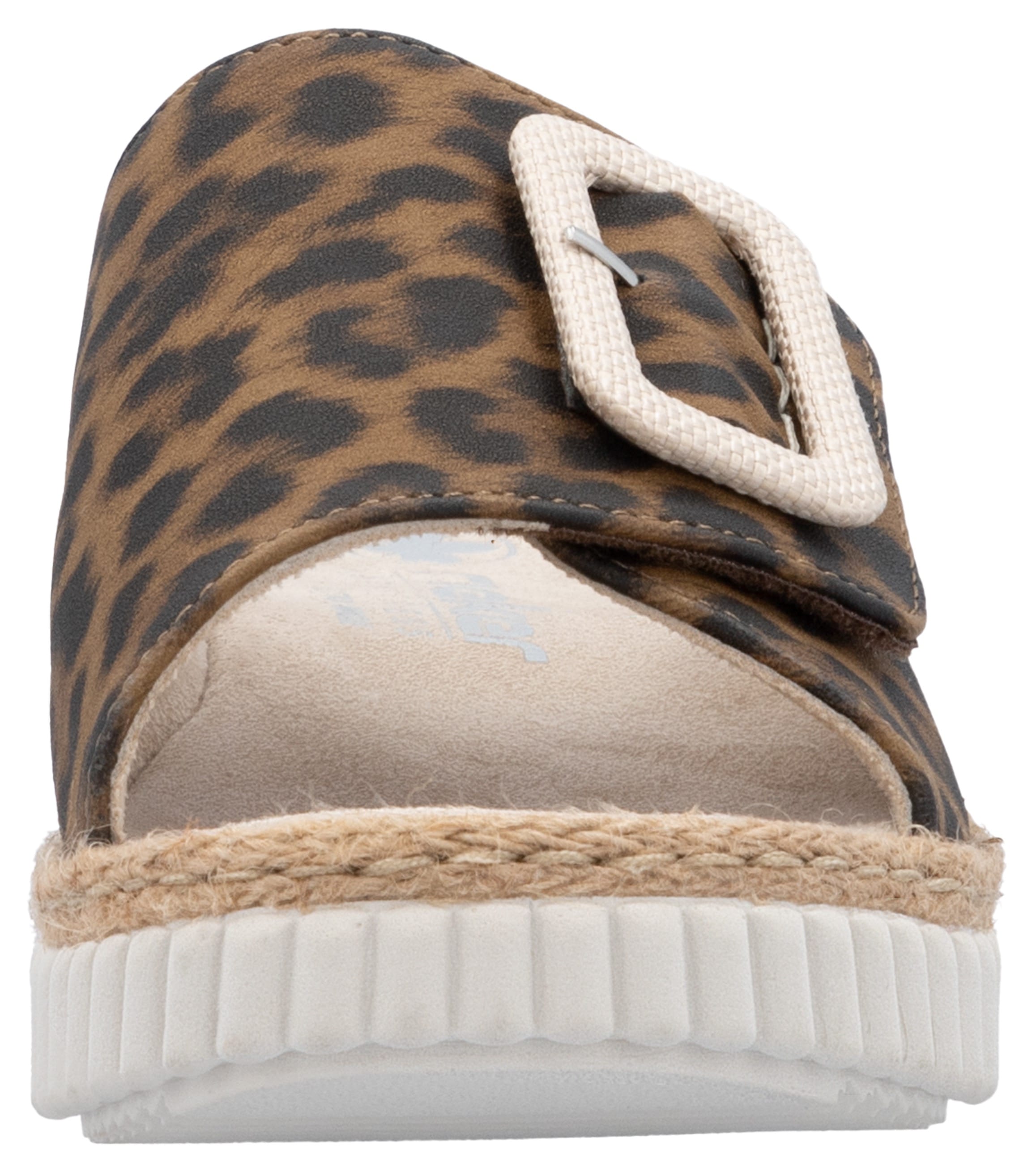 Rieker Pantolette, Sommerschuh, Strandschuh, Urlaubschuh, Hausschuh mit Klettverschluss