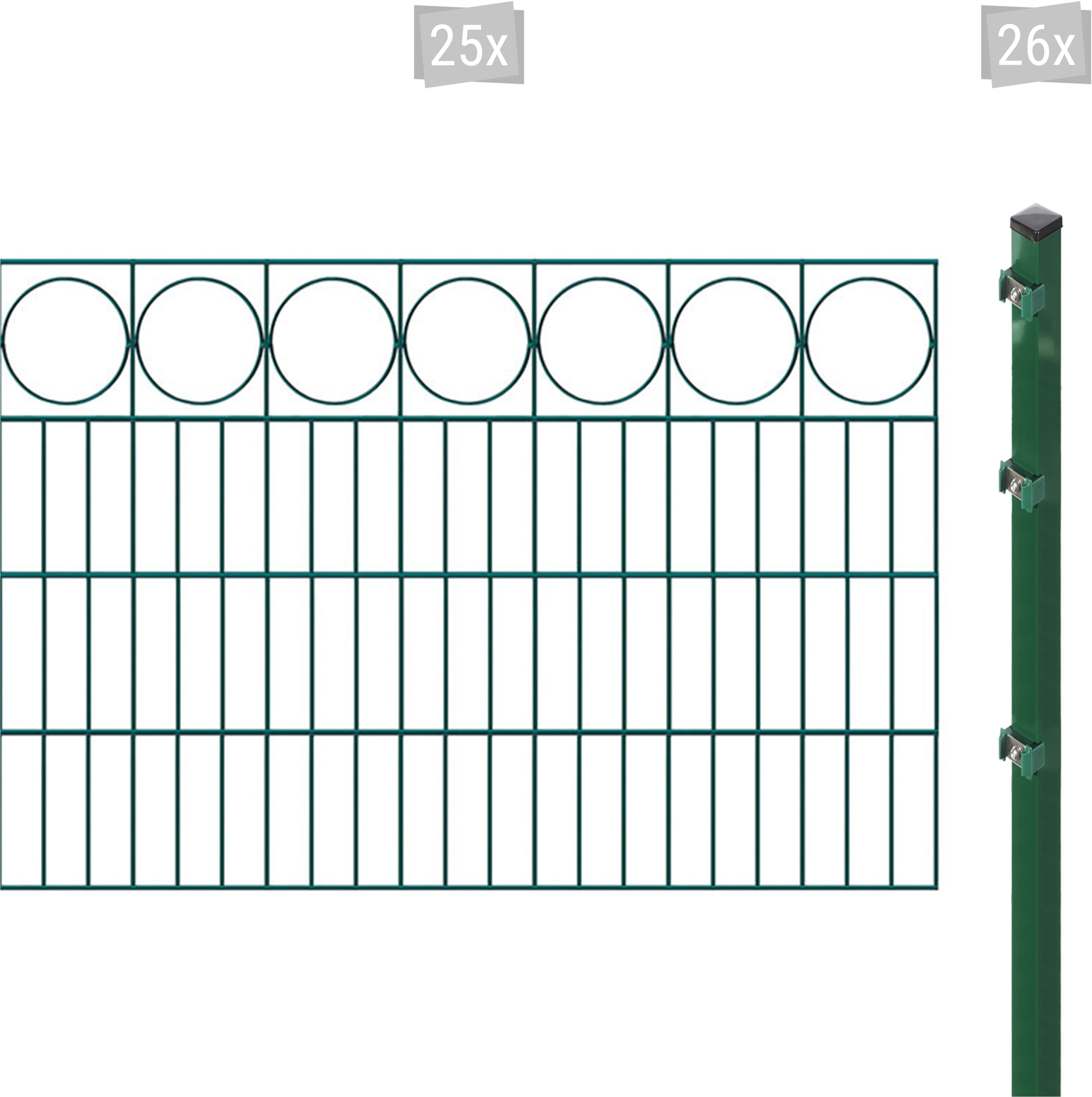 Arvotec Doppelstabmattenzaun "ESSENTIAL 80 zum Einbetonieren "Ring" mit Zierleiste" Zaunhöhe 80 cm, Zaunlänge 2 - 60 m