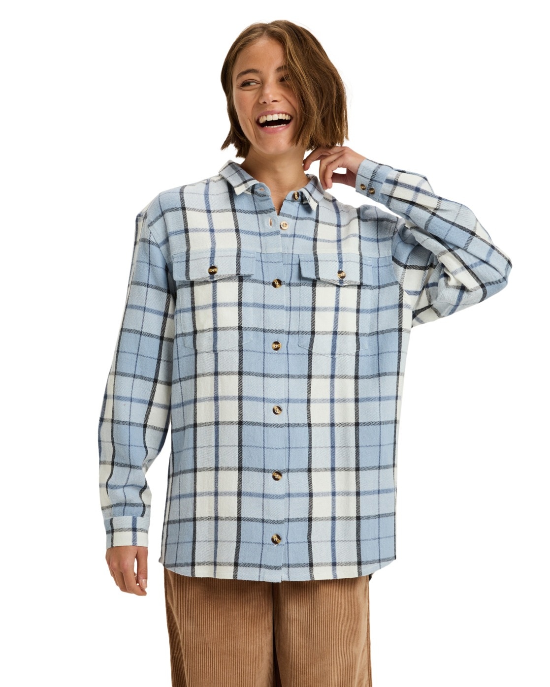 Roxy Langarmshirt "Let It Go Flannel" günstig online kaufen
