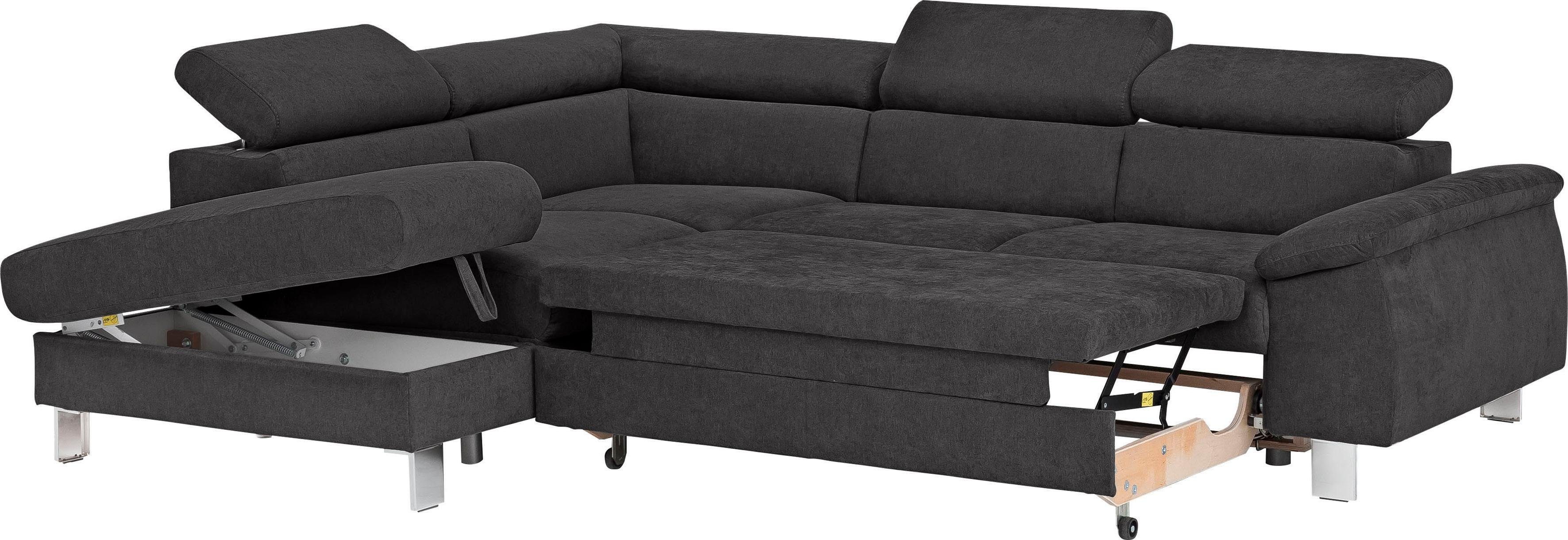 Thumbnail - COTTA Ecksofa "Komaris L-Form mit Kopfteilverstellung", wahlweise mit Bettfunktion, Bettkasten & Beleuchtung