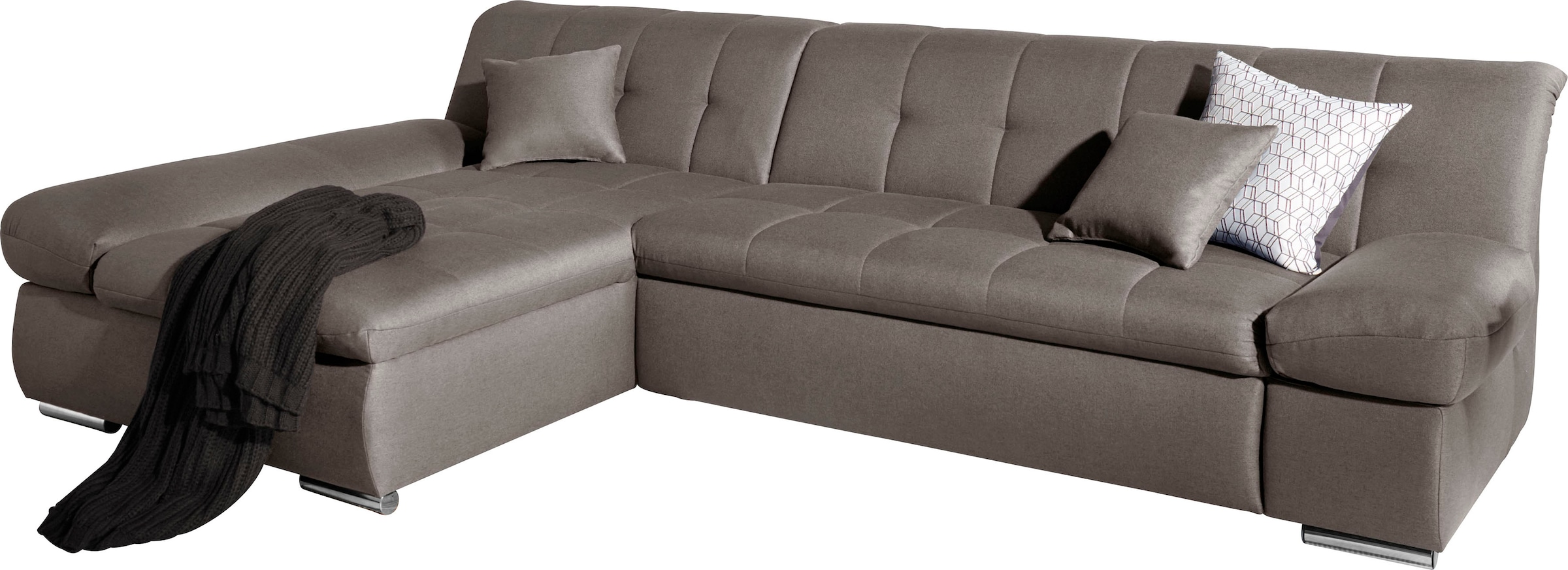 DOMO collection "MONA 297x173 cm, modern und komfortabel" whlw. mit Bettfunktion, L-Form