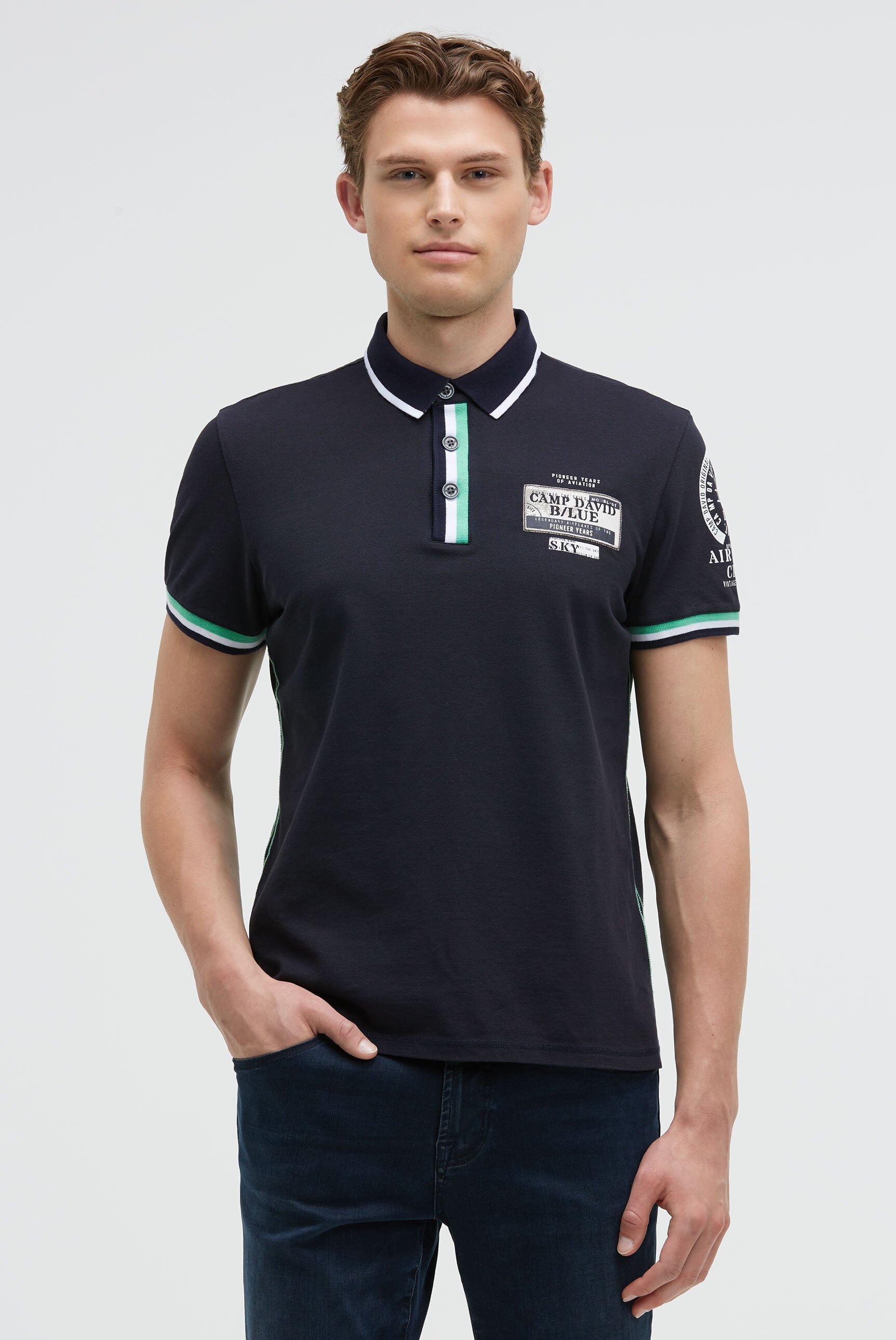 CAMP DAVID Poloshirt, mit Kontrastnähten günstig online kaufen