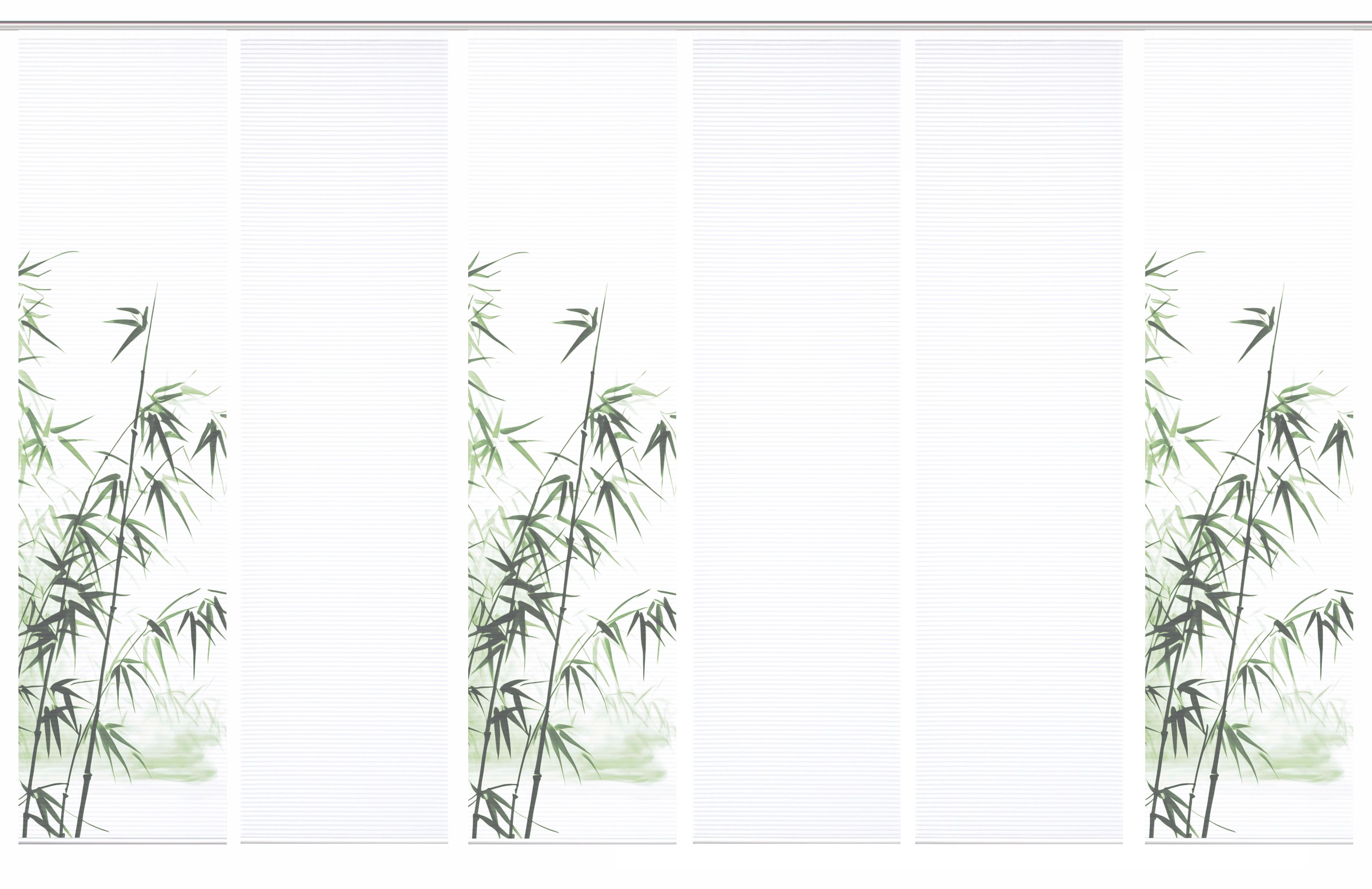 Thumbnail - HOME in green Schiebegardine "RUFUS" Paneelwagen 6 Stk. tlg. Bambusoptik, SET, recycelt, Digitaldruck